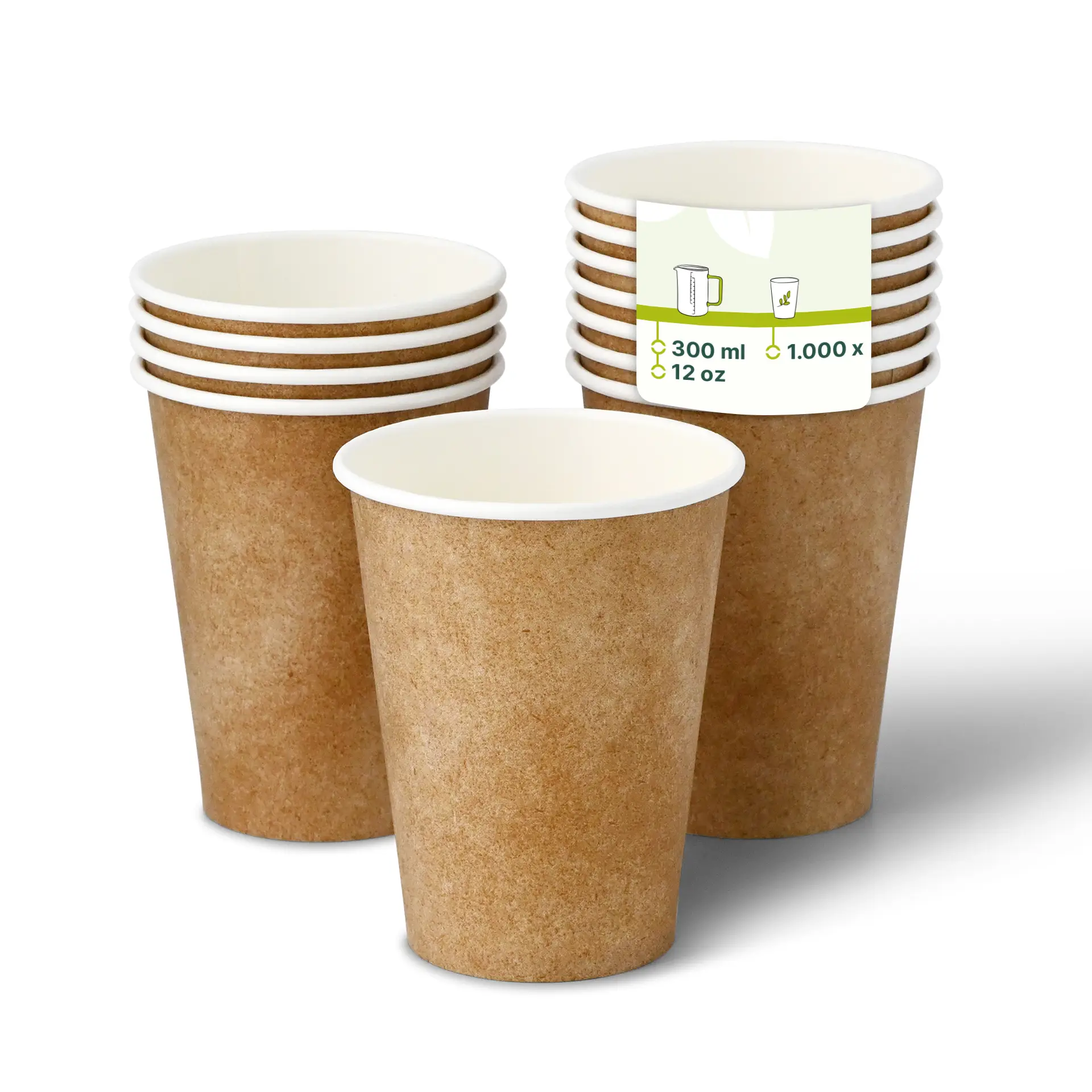 12 oz Paper cups single wall, Ø 90 mm, kraft