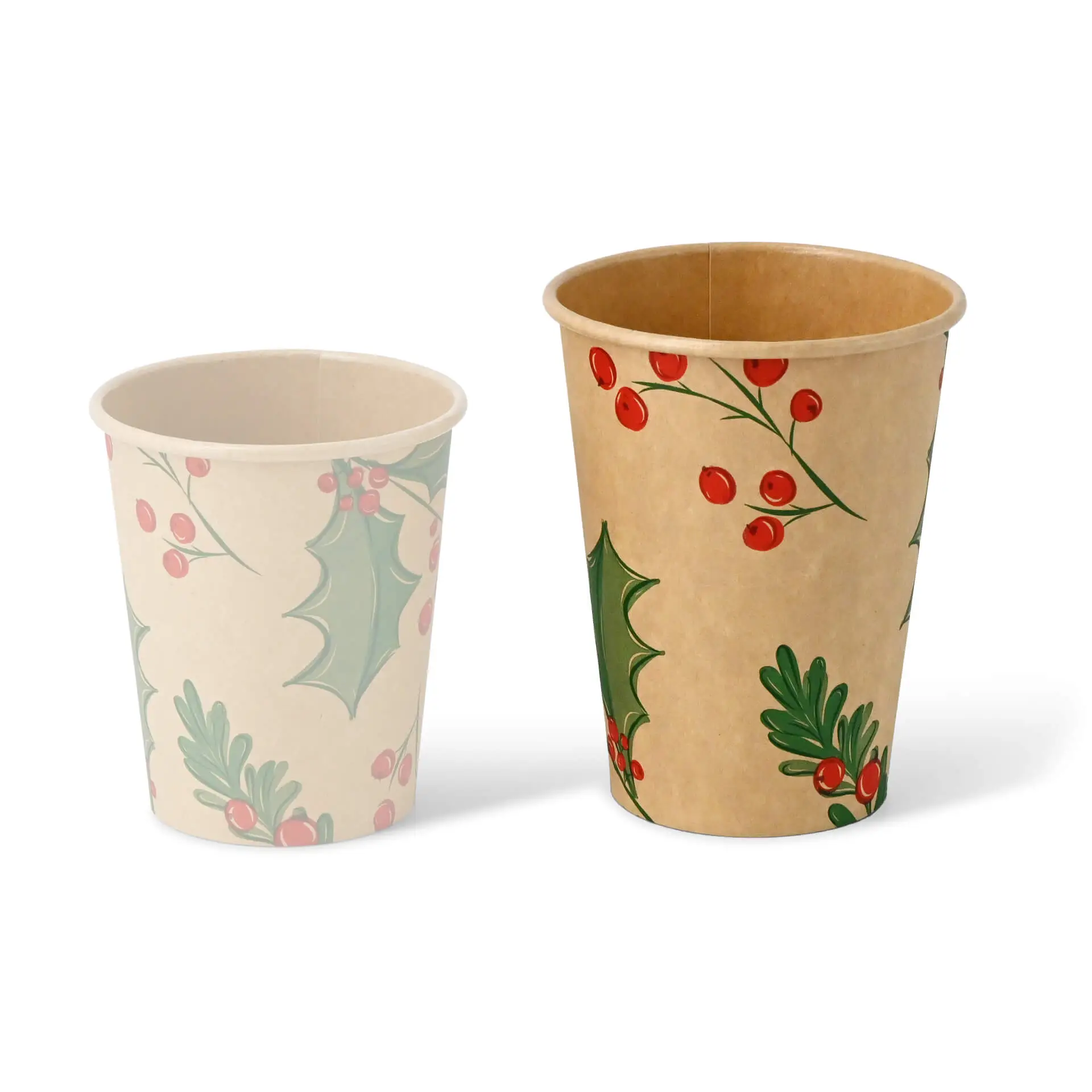 Paper cups Winter "Branches" 300 ml / 12 oz, Ø 90 mm, unbleached