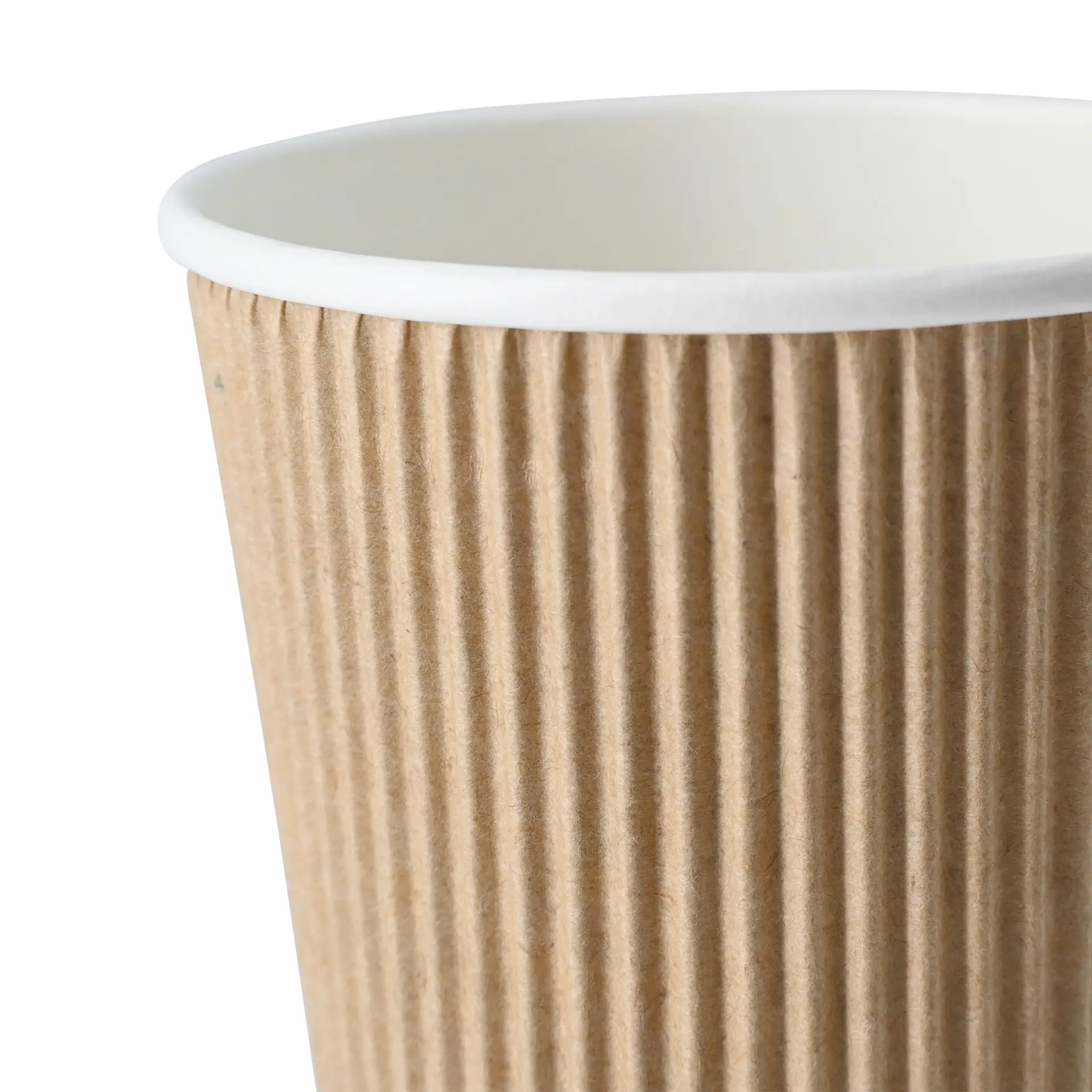 16 oz Take away coffee cups (coated) / Ripple cups, Ø 80 mm, brown, inner white