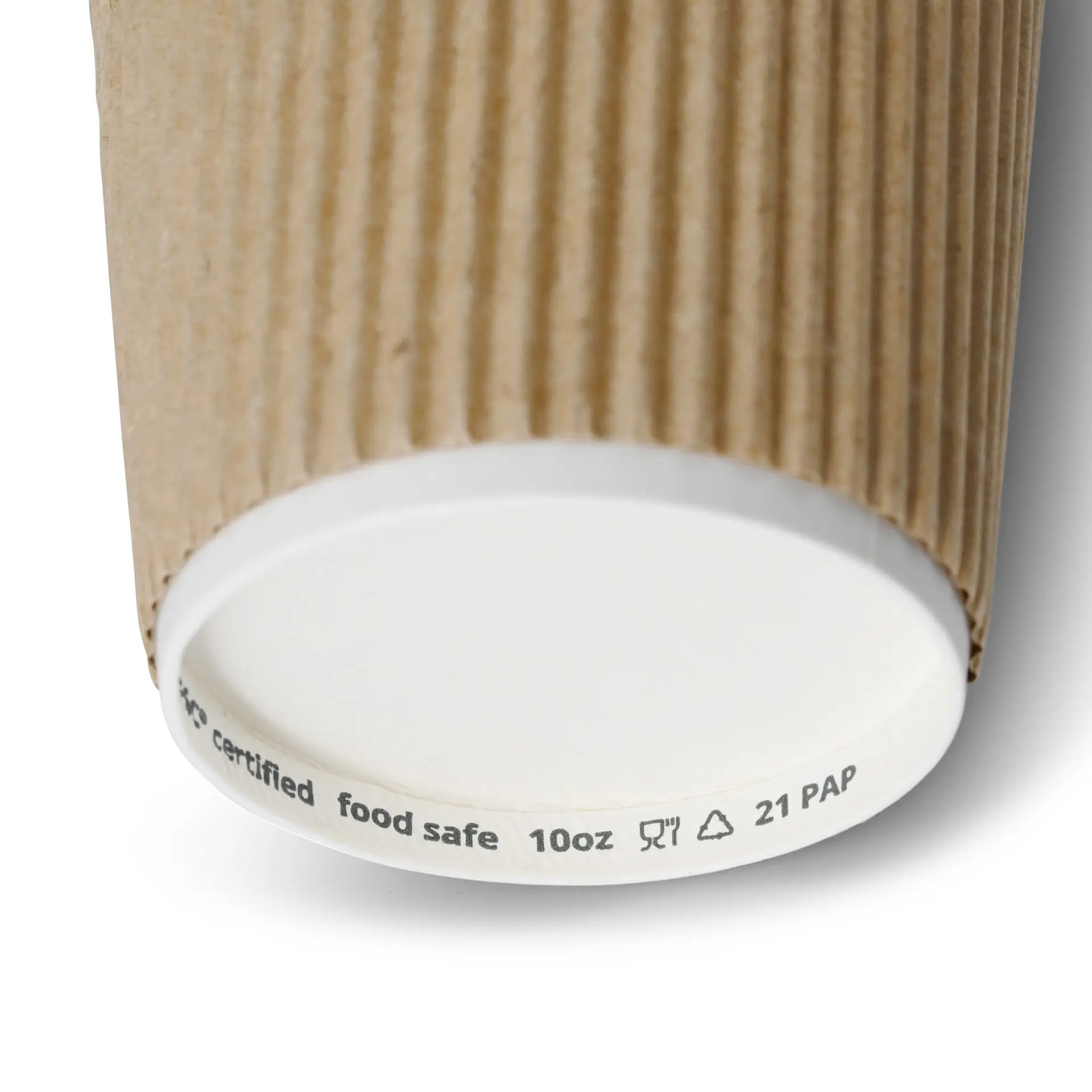 10 oz Take away coffee cups (coated) / Ripple cups, Ø 80 mm, brown, inner white