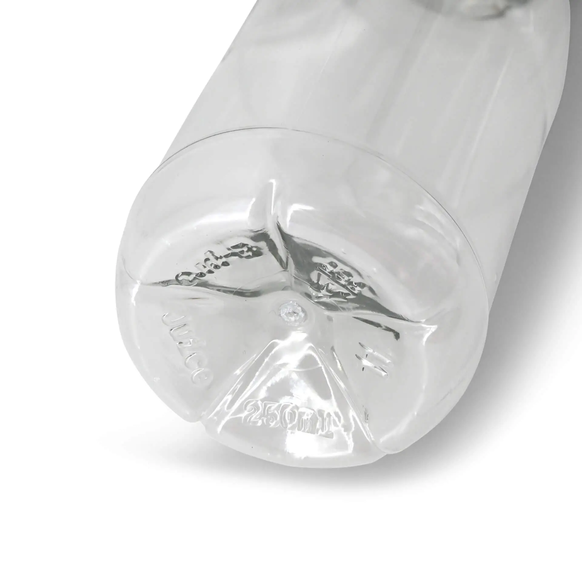 250 ml / 9 oz rPET-bottles, clear, white lid