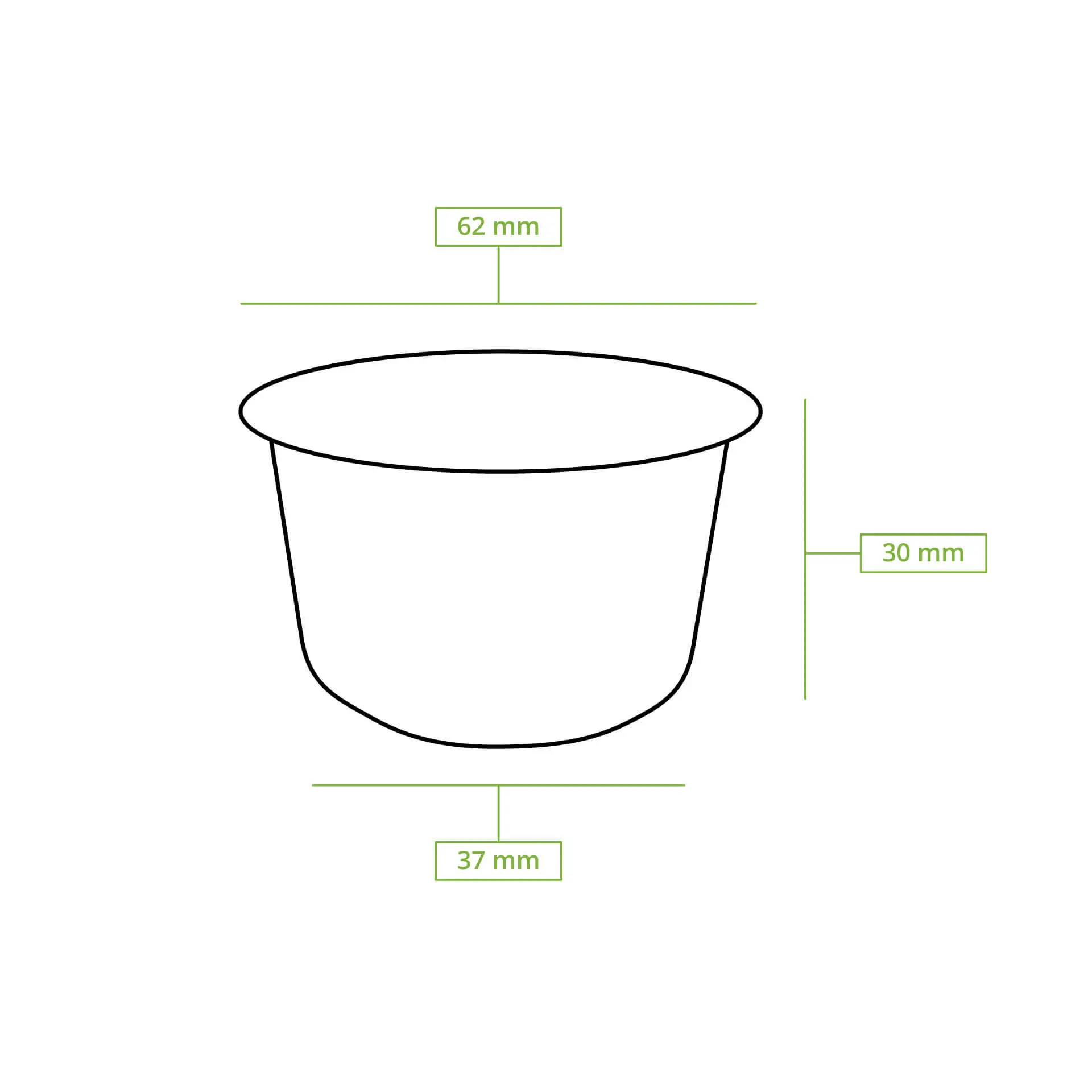 50 ml, Ø 62 mm, Sugarcane-portion cups, round