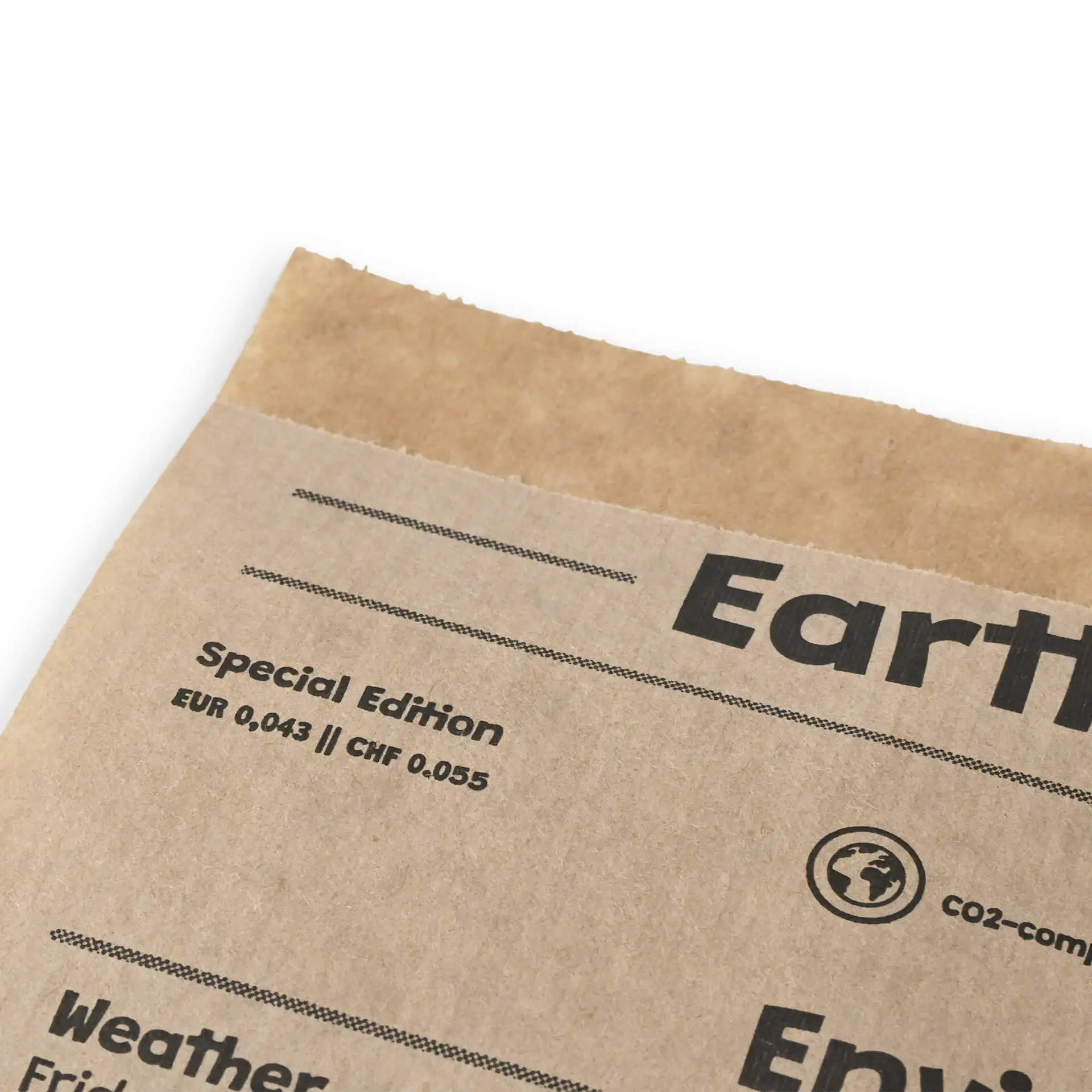 Paper burger bags 16 x 16 cm, newspaper look, kraft