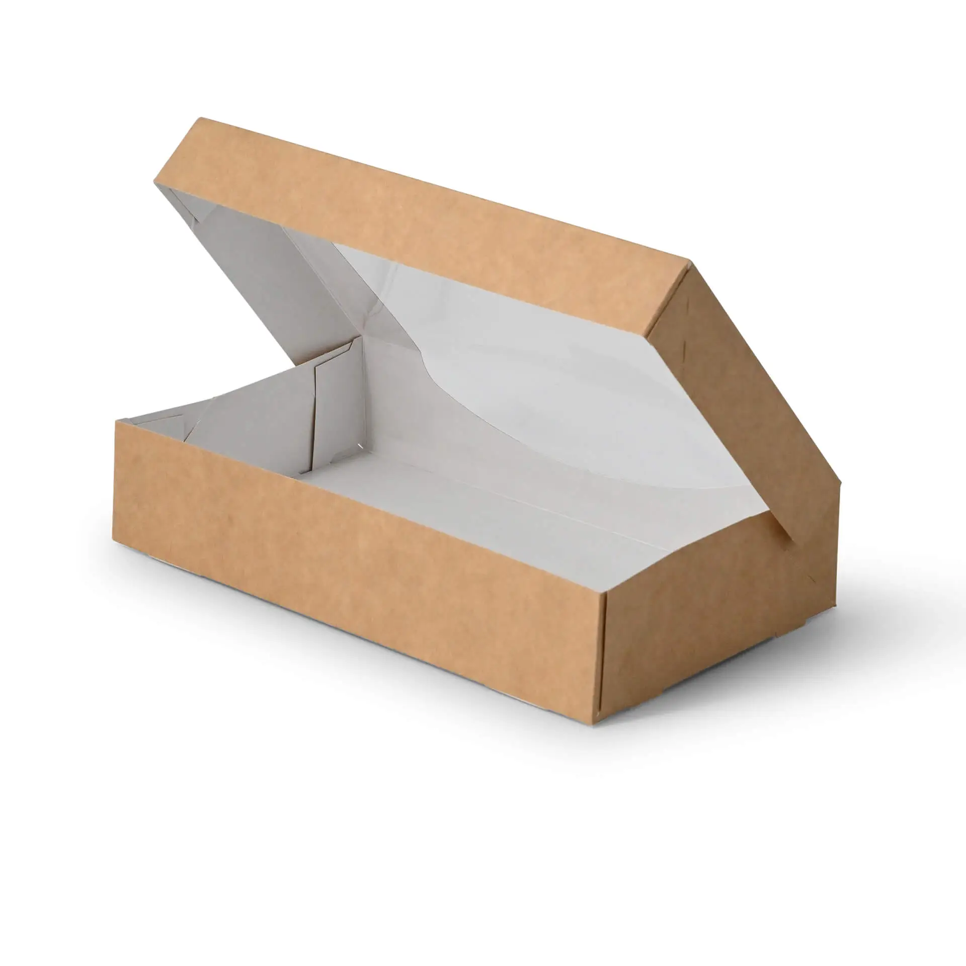 Cardboard-window boxes 20 x 12 x 4  cm, 900ml, cellulose-window, brown, foldable