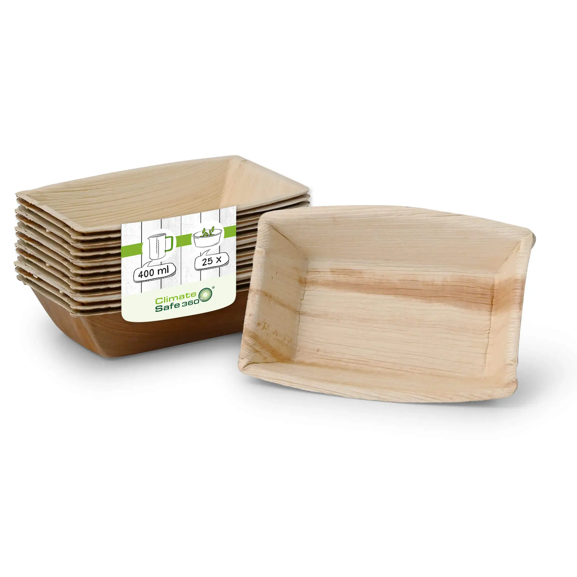 Palm Leaf Bowl "Palmware®" 400 ml, rectangular