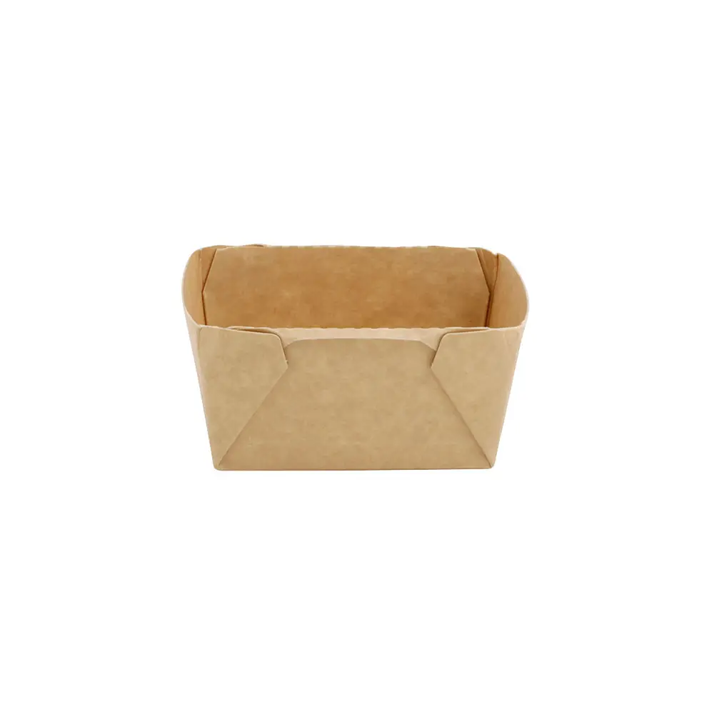 Cardboard-deli containers 250 ml, 10.5 x 8 x 5 cm, brown, rectangular, PE-coated