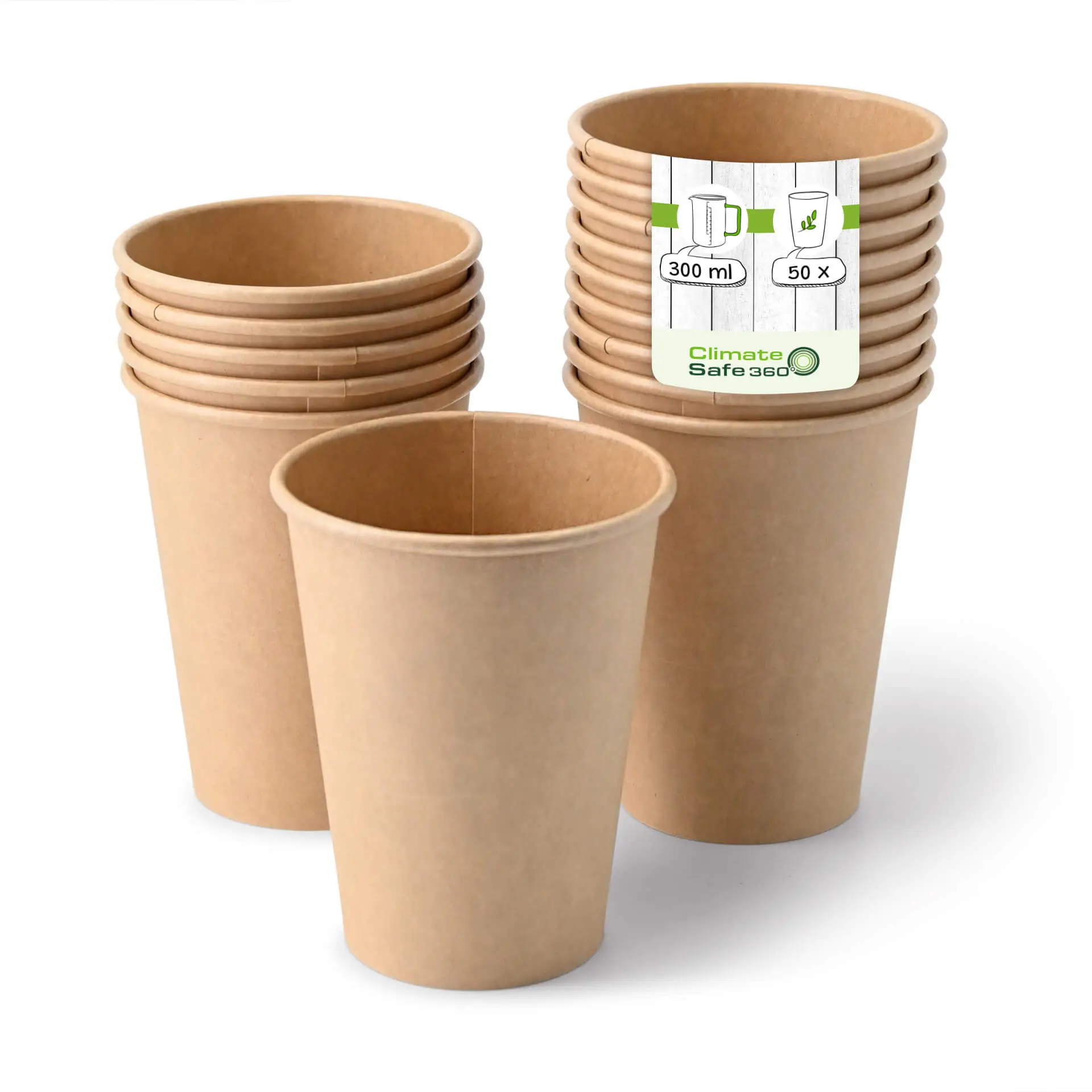 12 oz Paper cups single wall, Ø 90 mm, kraft