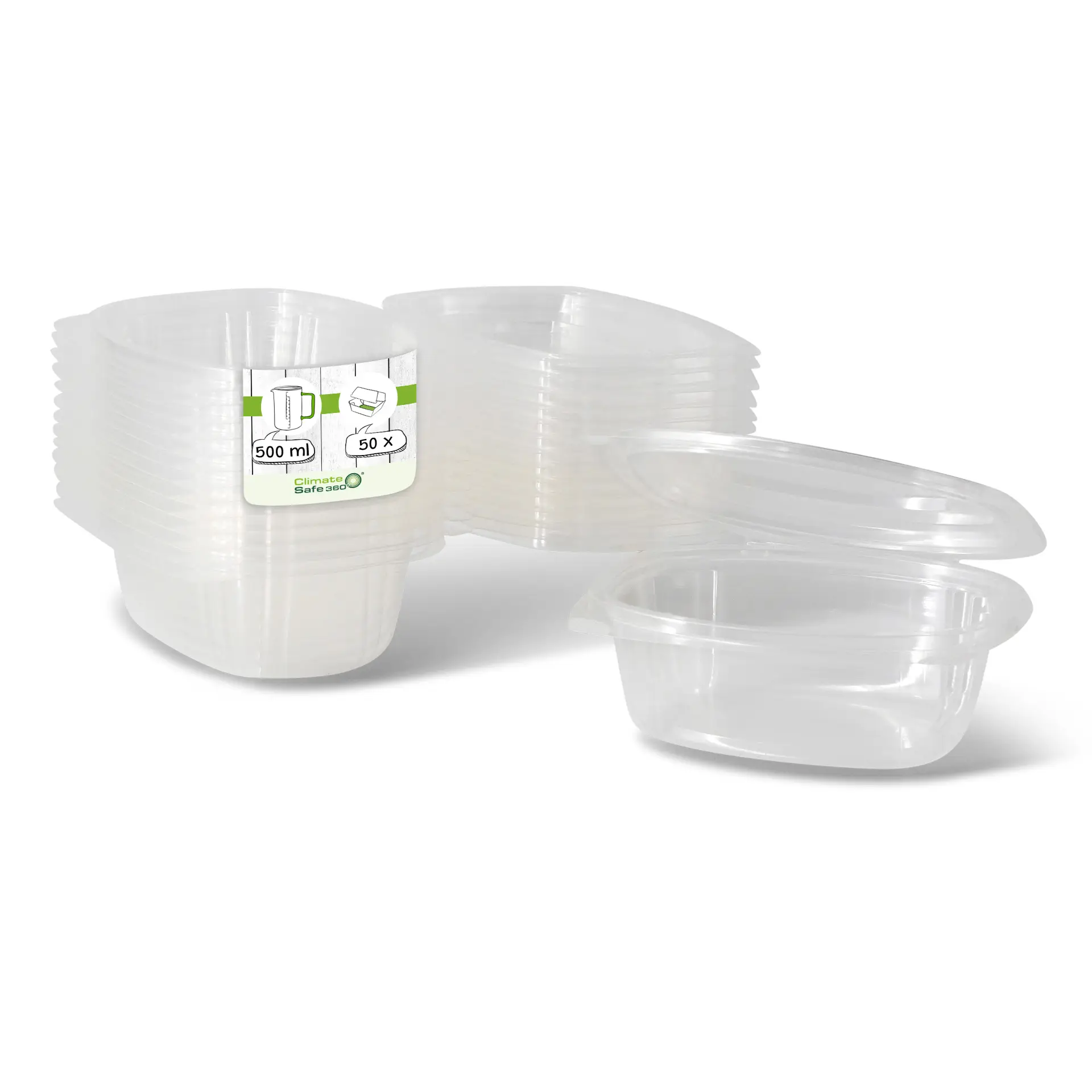 PLA Deli Bowls 500 ml, folding lid, rectangular