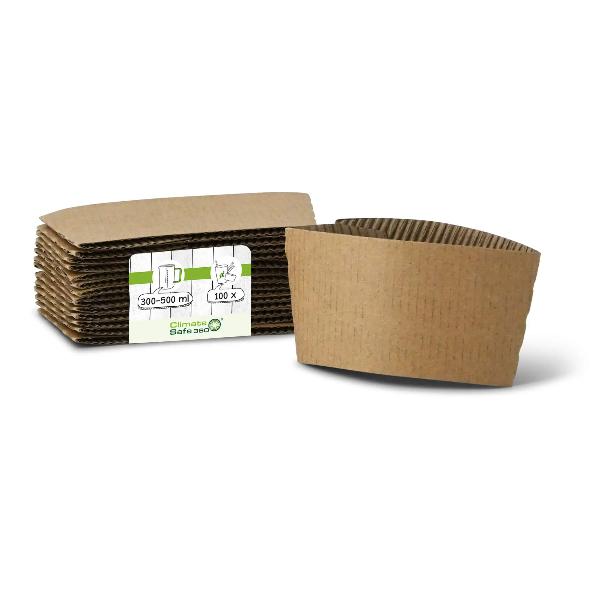 Cardboard sleeves for 6 / 8 / 10 oz paper cups, kraft