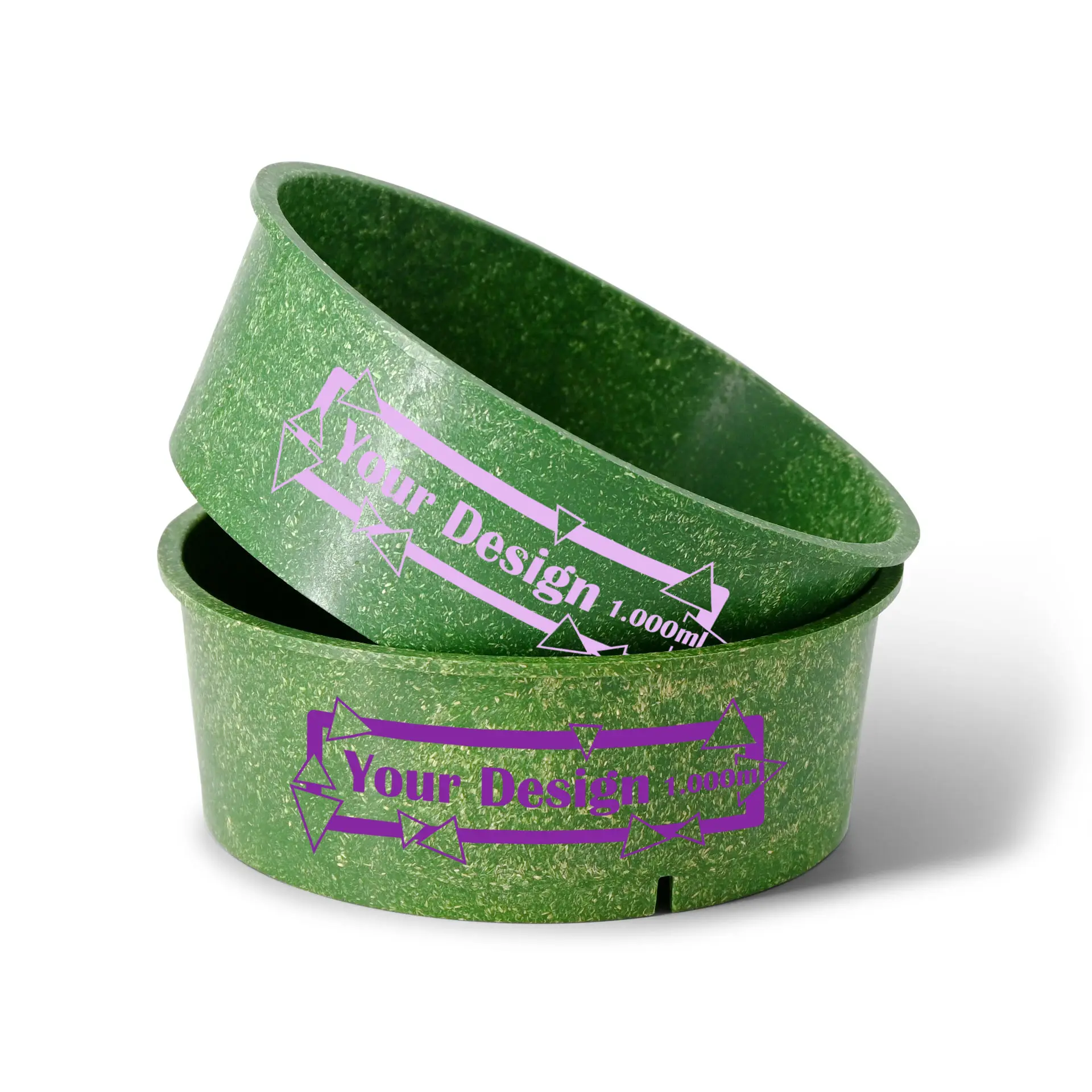 Reusable bowl printing "merways Bowl" 1000 ml, Ø 185 mm, spinach / dark green