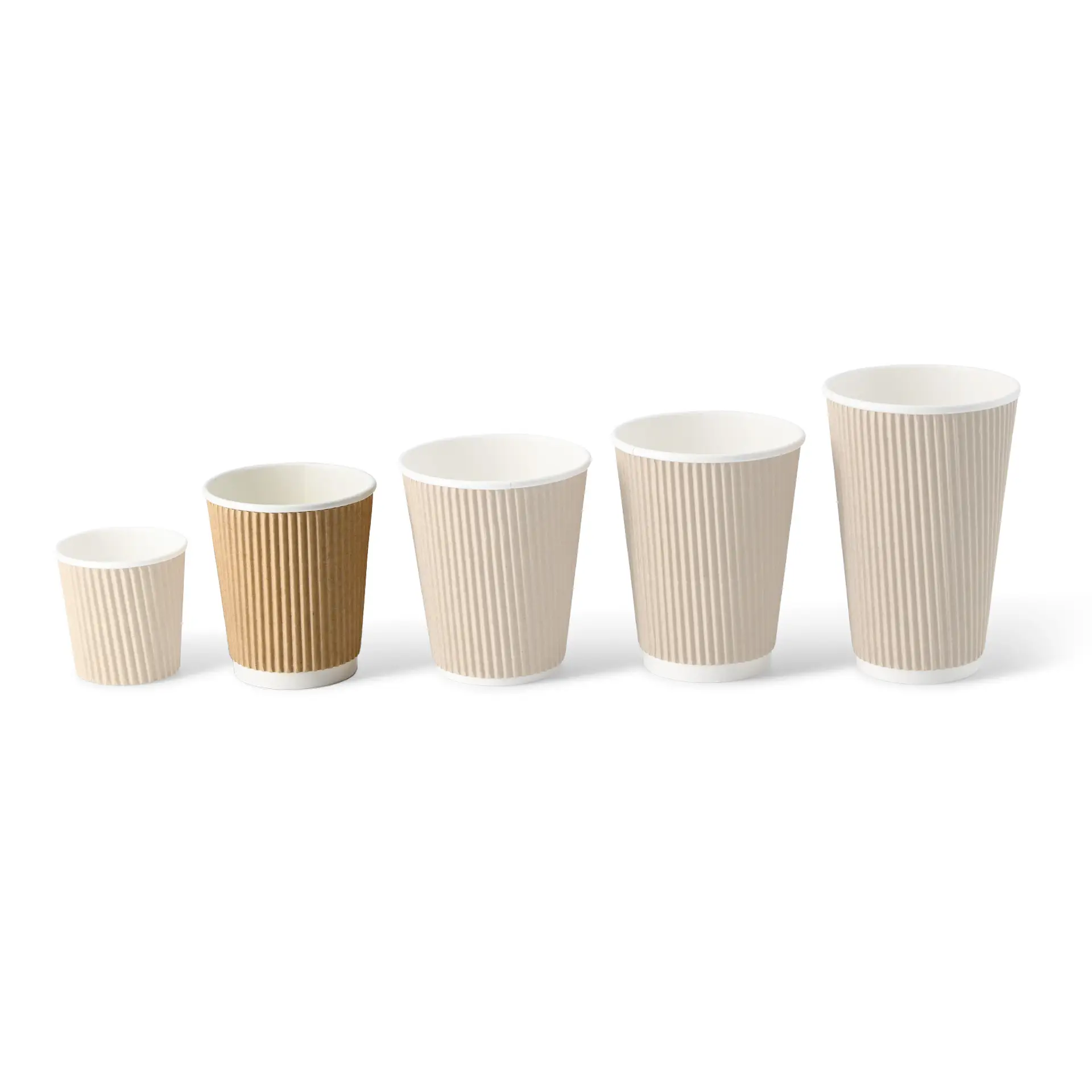 8 oz Take away coffee cups (coated) / Ripple cups, Ø 80 mm, brown, inner white