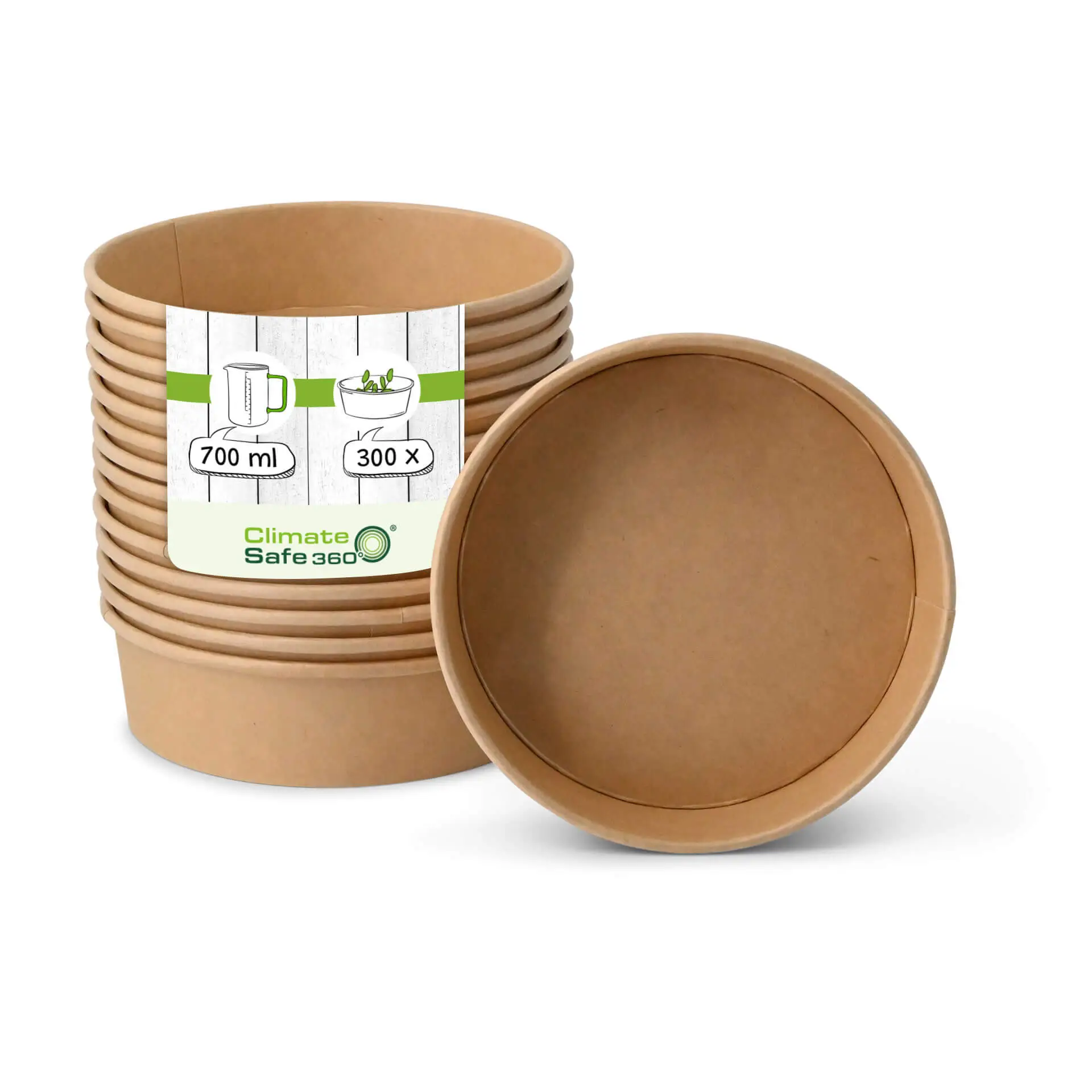 Premium-cardboard bowls 700 ml, Ø 185 mm brown, round