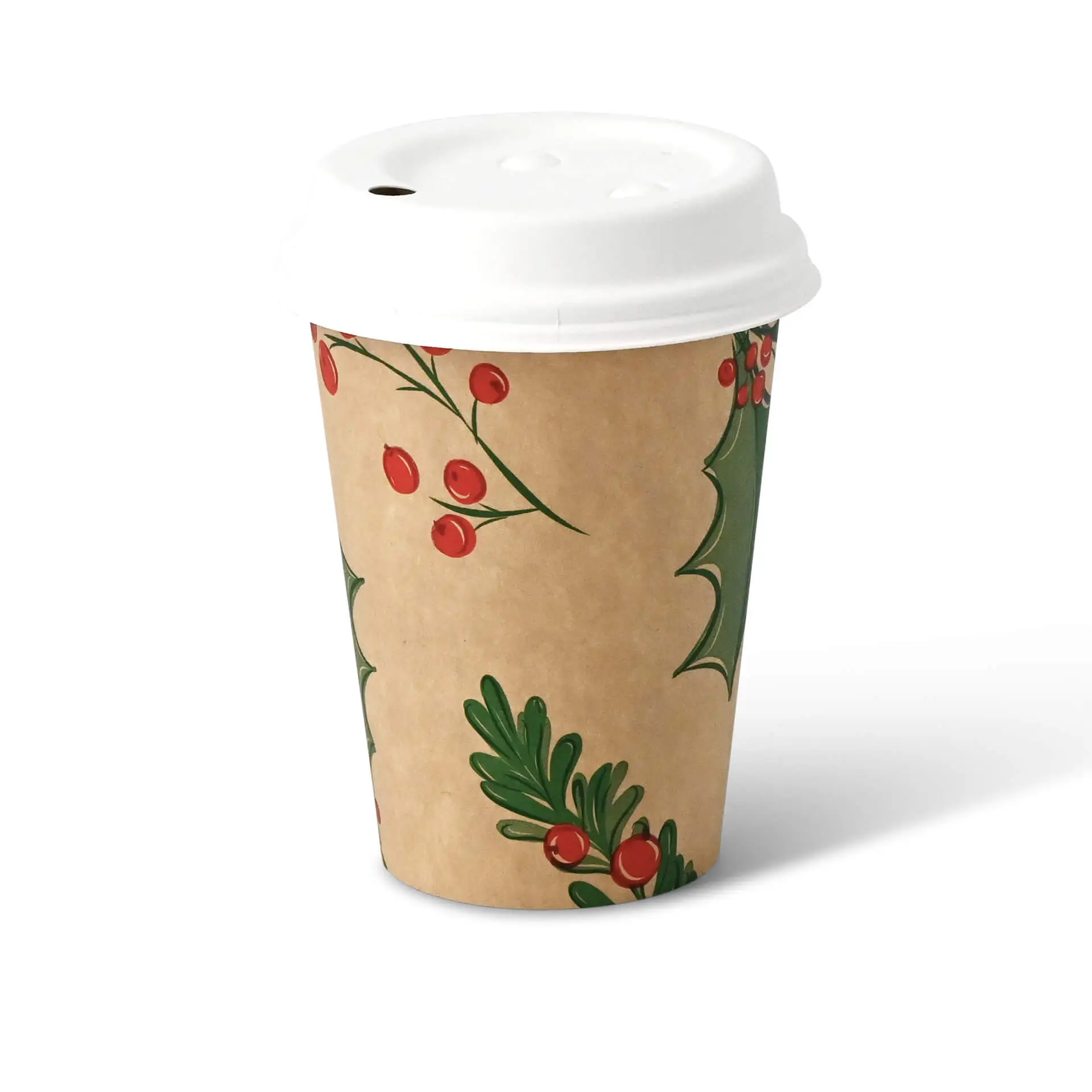 Paper cups Winter "Branches" 300 ml / 12 oz, Ø 90 mm, unbleached