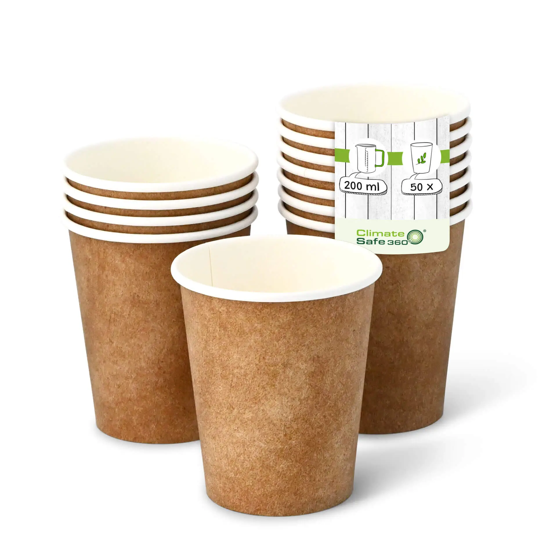 8 oz Paper cups single wall, Ø 80 mm, kraft