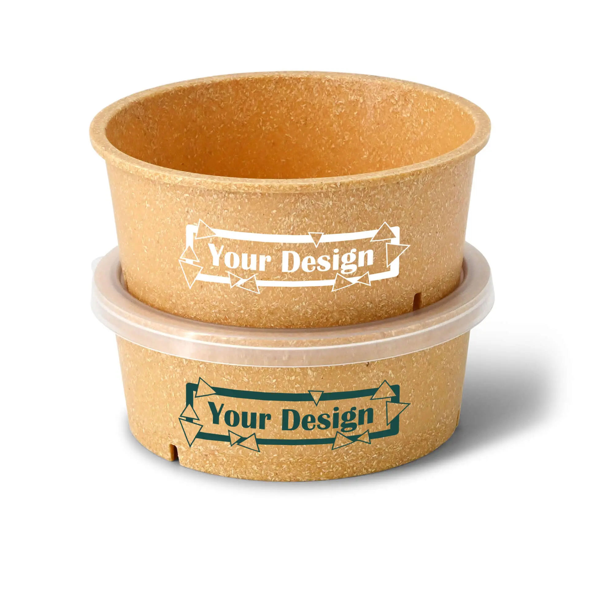 Reusable bowl printing "merways Bowl" 650 ml, Ø 150 mm, caramel / brown