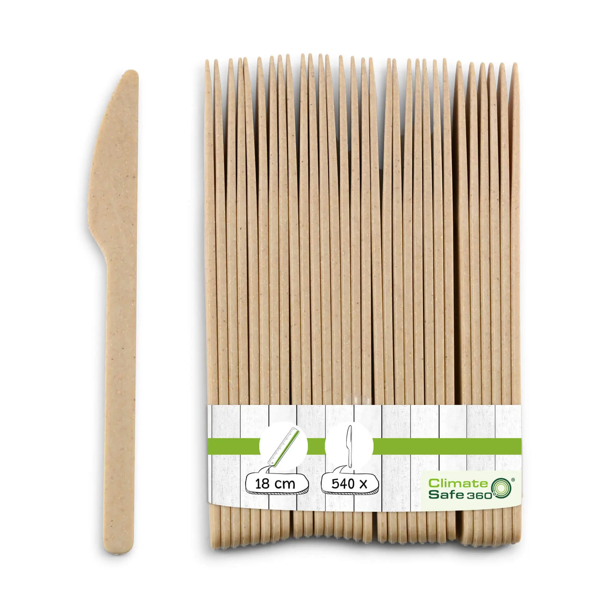 Reusable knives "merways Cutlery" 18 cm, natural