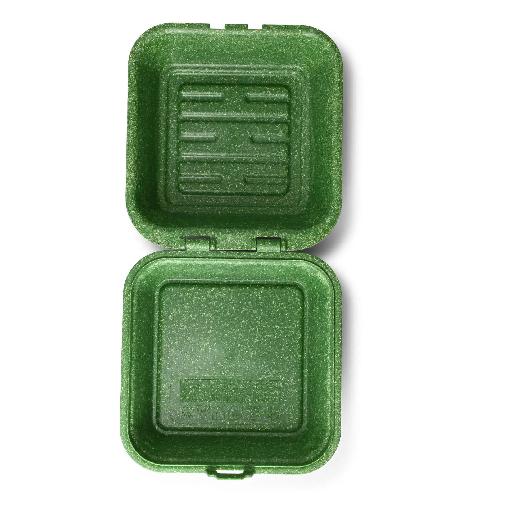 Reusable burger boxes "merways Box" 16 x 15 x 8.5 cm, spinach / dark green