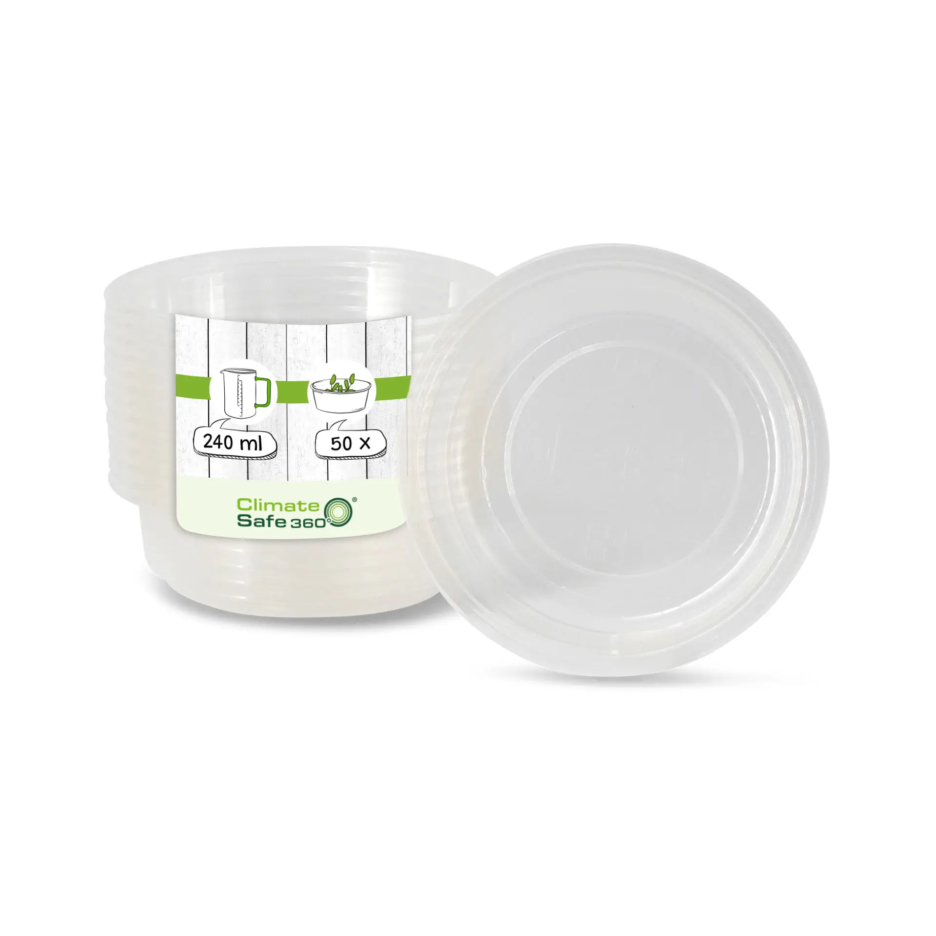 Deli container PLA 240 ml, Ø 121 mm, round