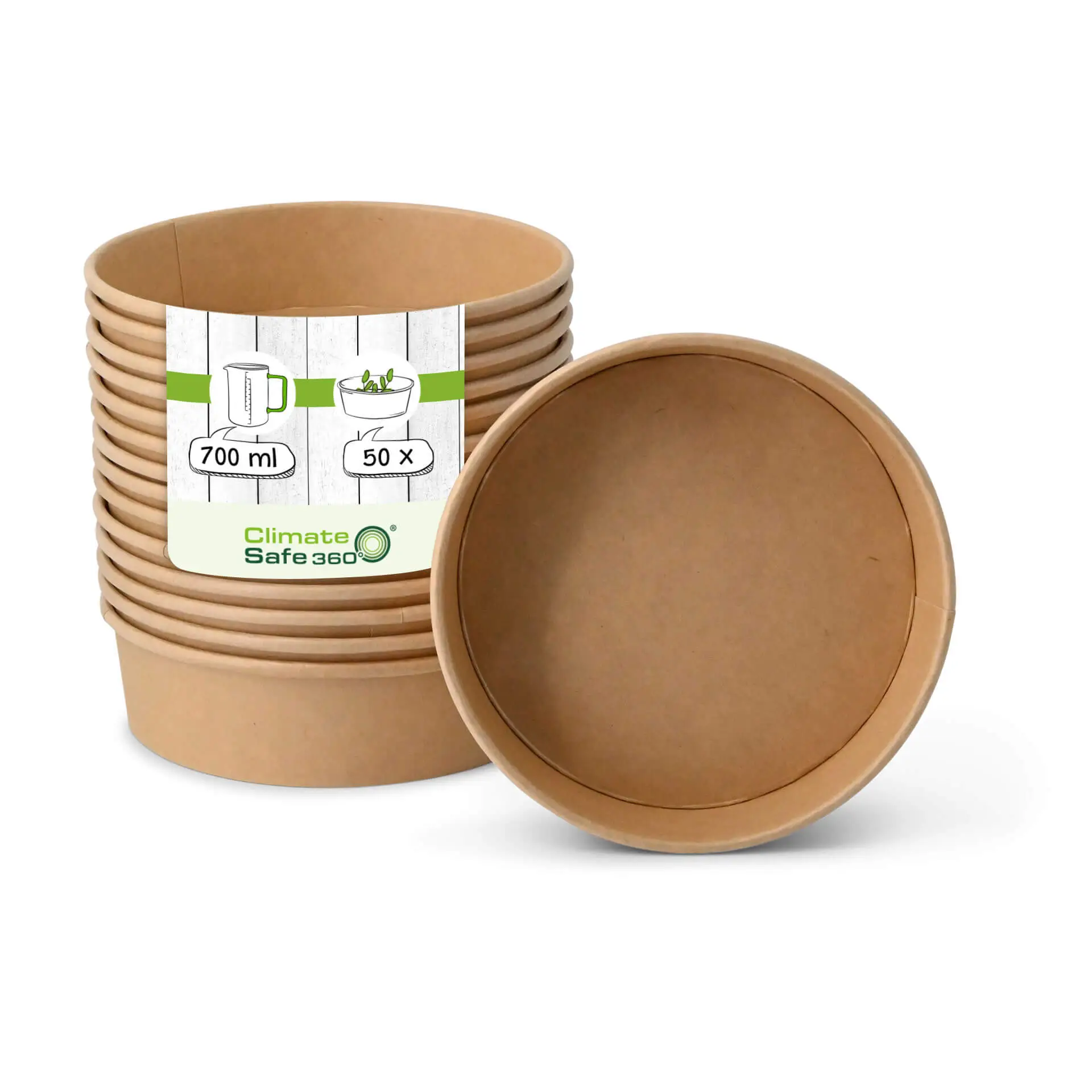 Premium-cardboard bowls 700 ml, Ø 185 mm brown, round