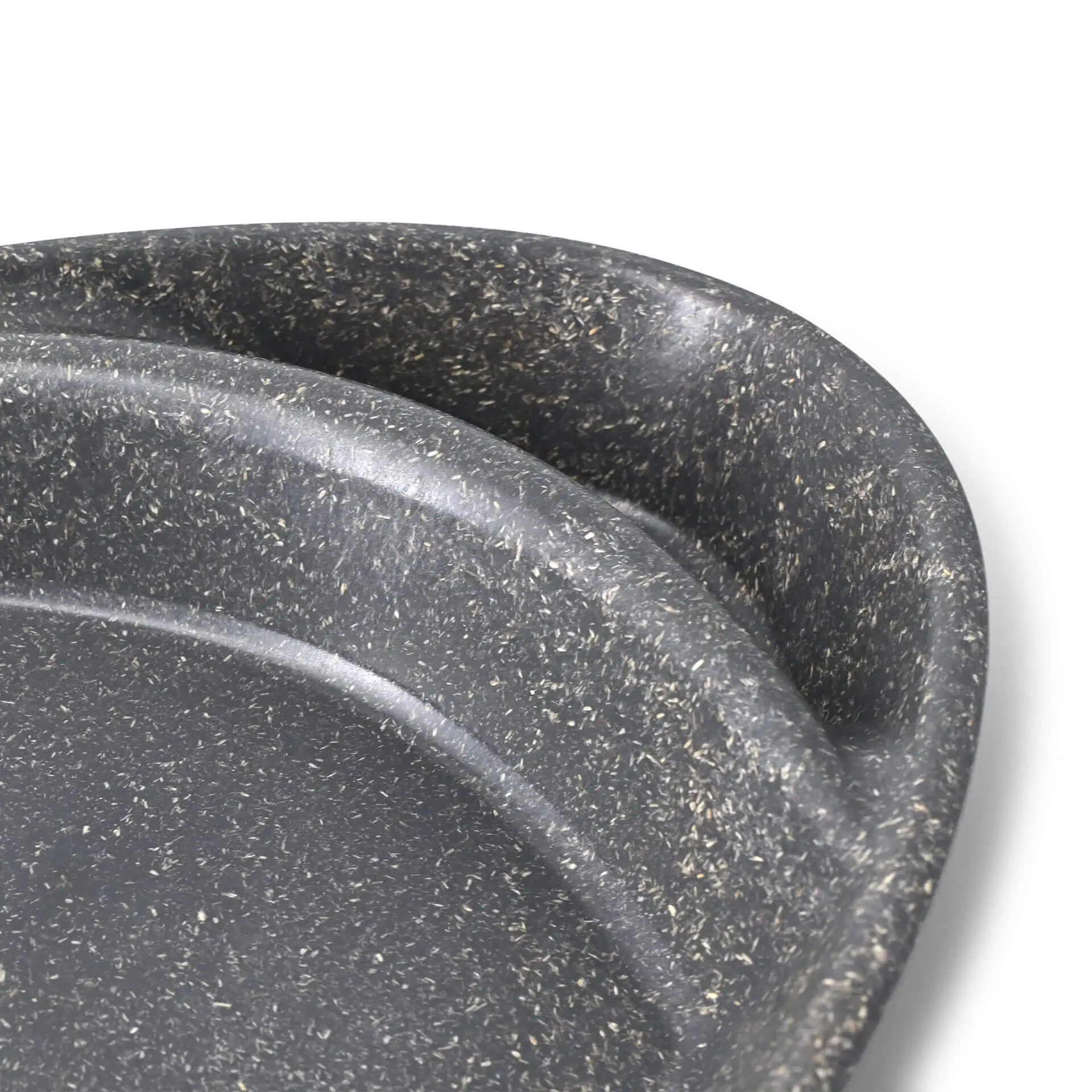 Reusable divided plates "merways Plate" 27.5 × 20 × 3.5 cm, 2 compartments, teardrop, pepper / grey