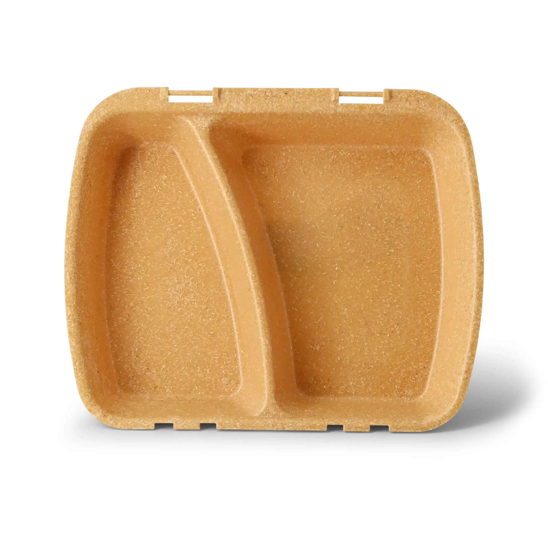 Reusable meal containers "merways Box" 24.5 x 20 x 4.5 cm, 2 compartments, HP4/2, caramel / brown