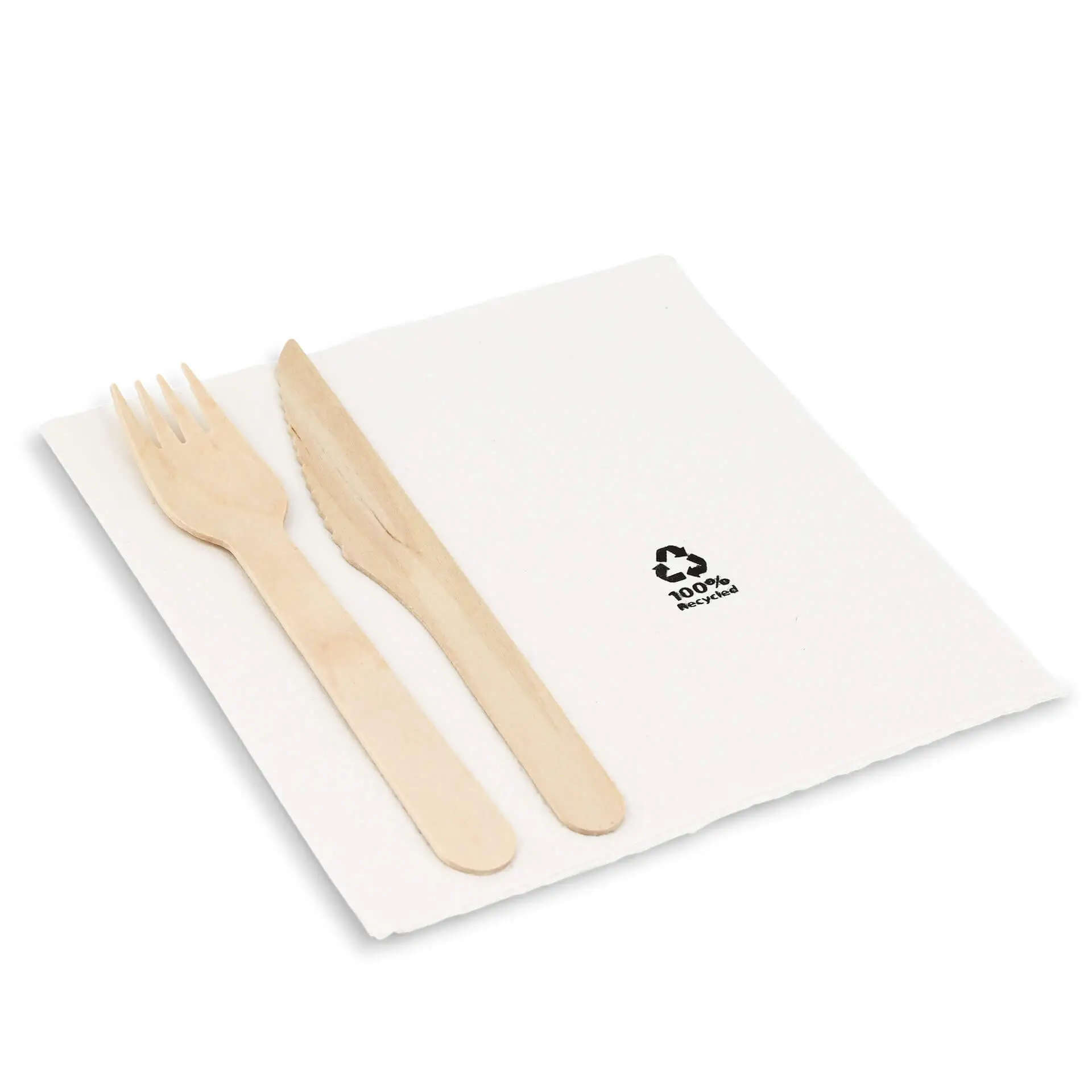 Napkins made of recycled paper 33 x 33 cm, 2-ply, 1/4 fold, white