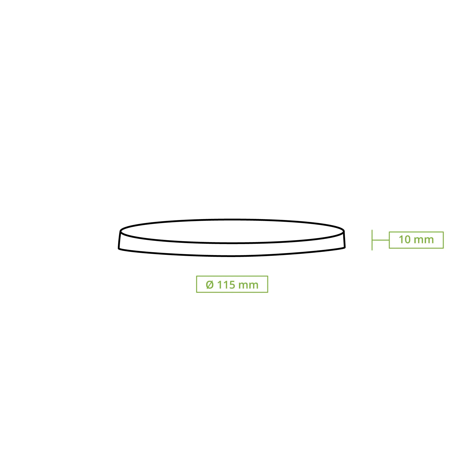 Flat cardboard lids Ø 115 mm, white, closed