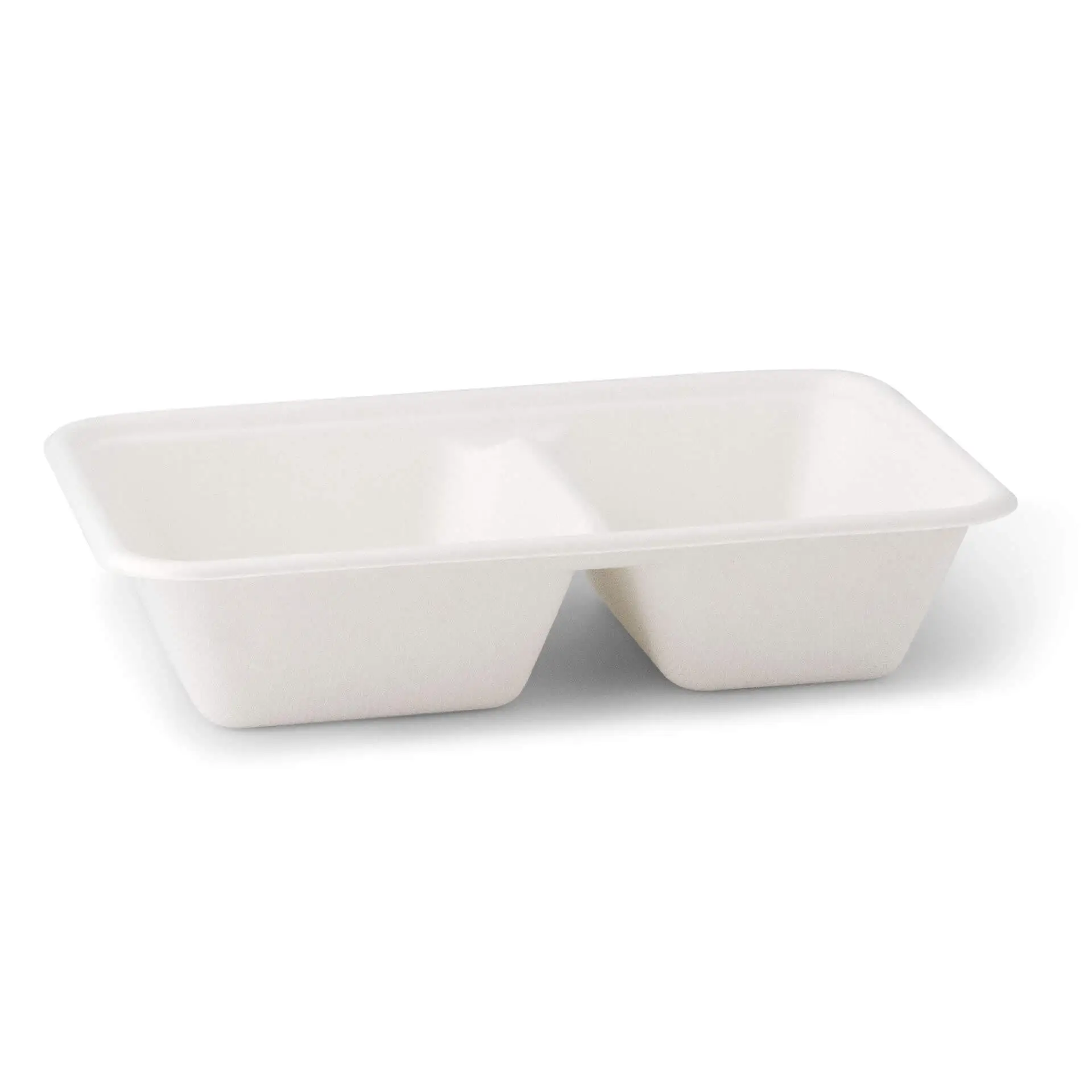 Sugarcane-menu-trays 1000 ml, 23 x 14.5 x 5 cm, 2 compartments, rectangular