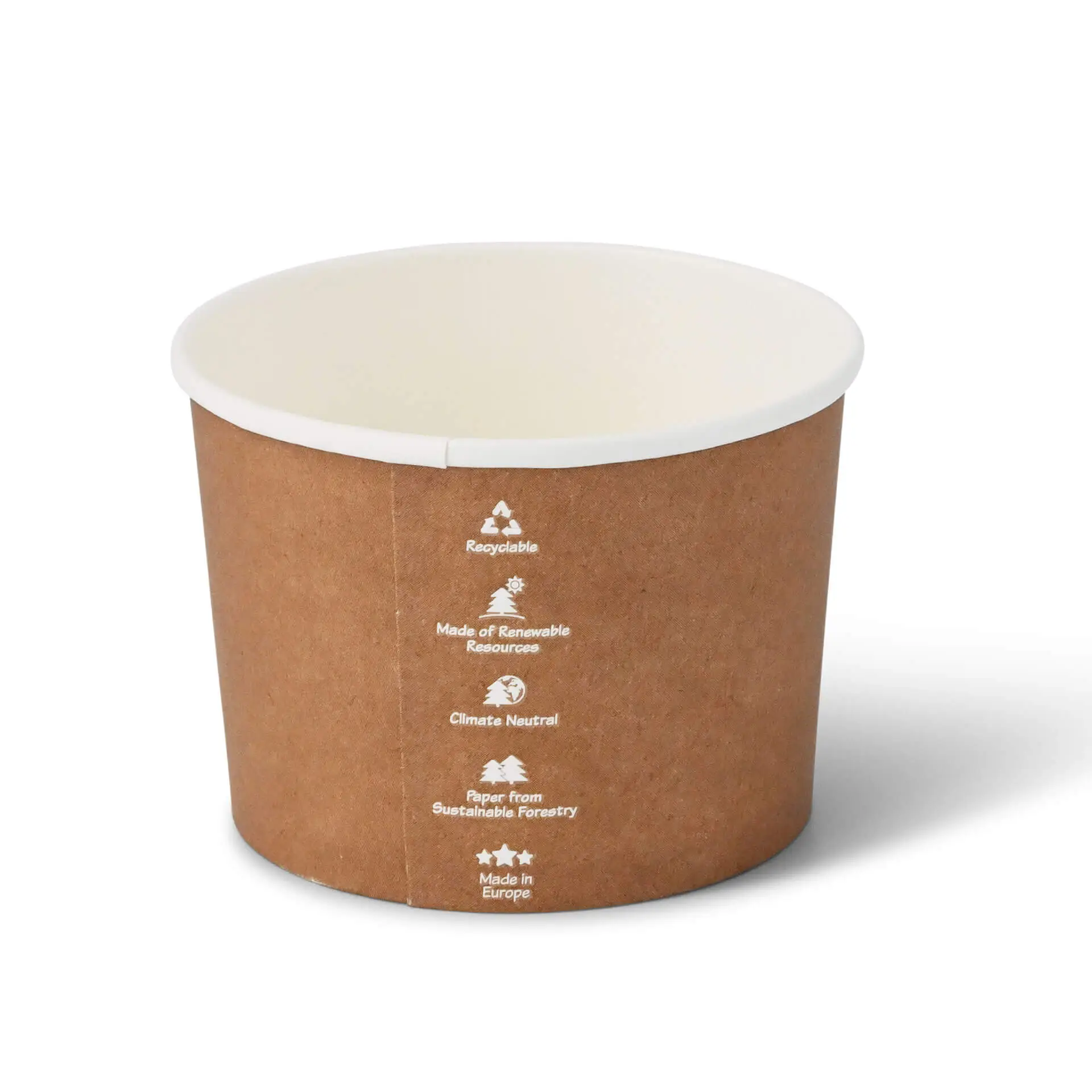 21 oz Cardboard Soup cups, Ø 114 mm, kraft, Icons