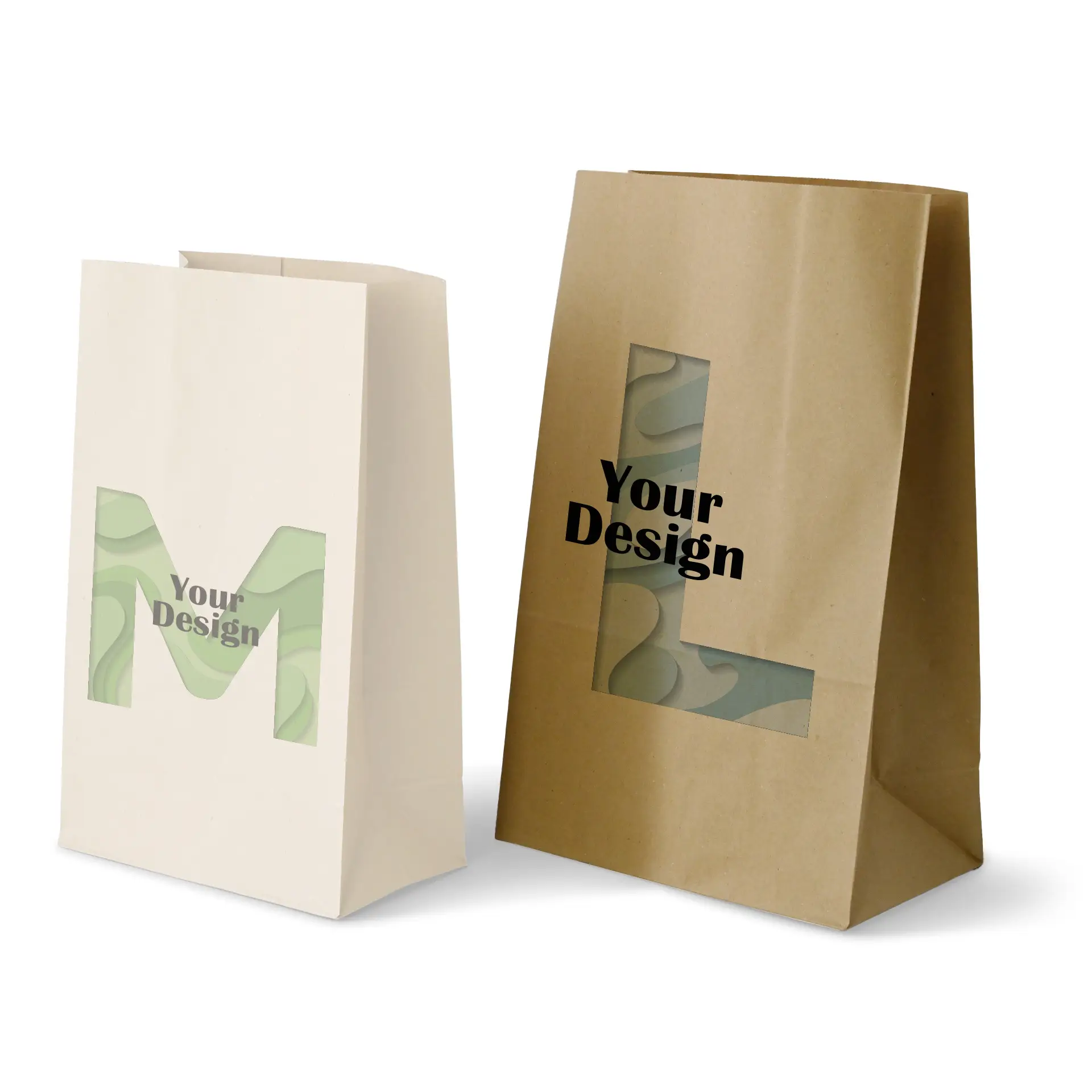 Paper bag printing with logo L 26 x 14 x 40 cm, kraft