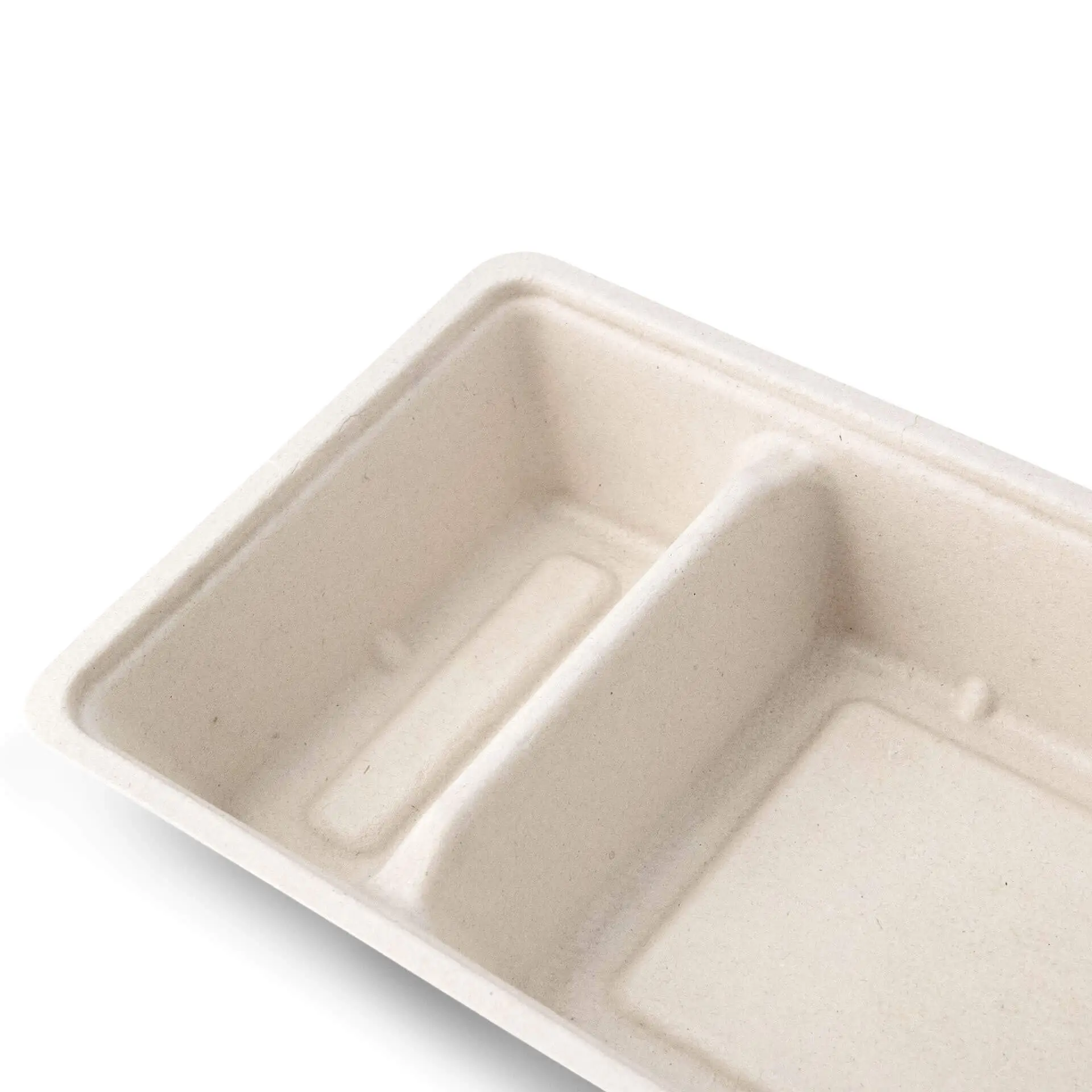 Sugarcane-fries-trays, 2 compartments, 12 x 20 x 3,5 cm