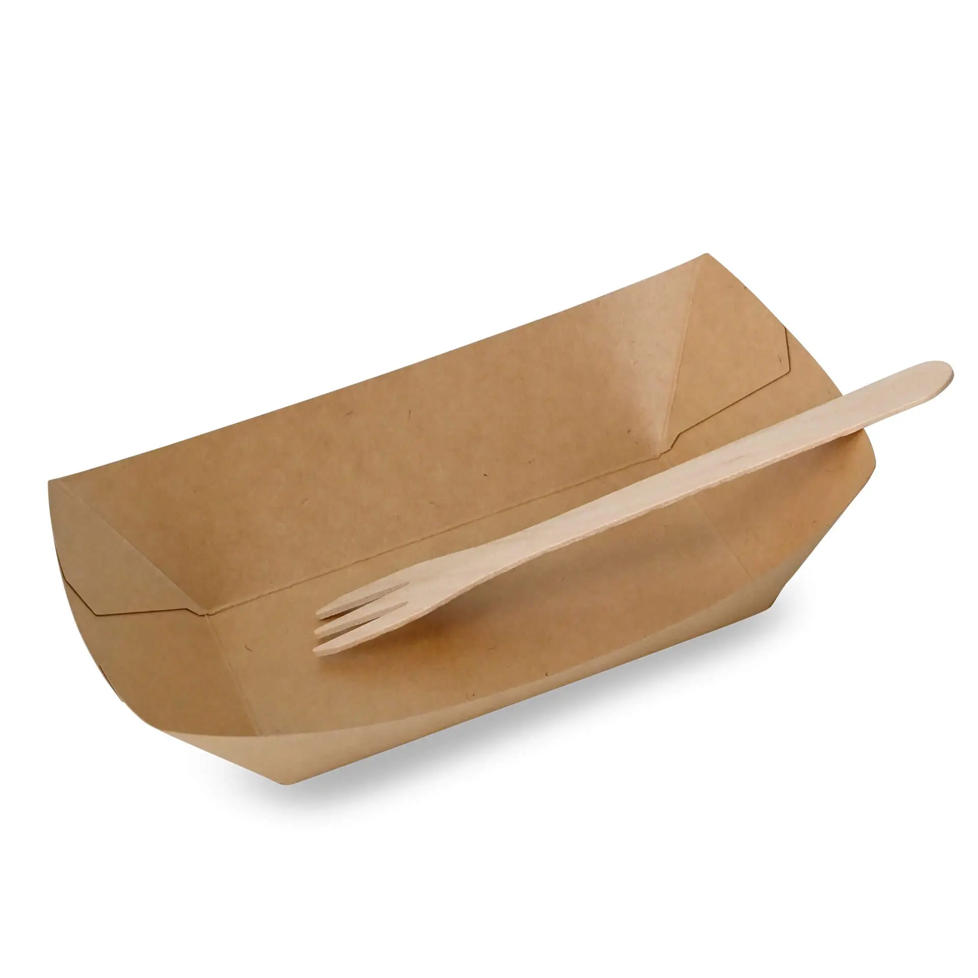 Cardboard-snack trays 500 ml, 20,5 x 14 x 3 cm, brown