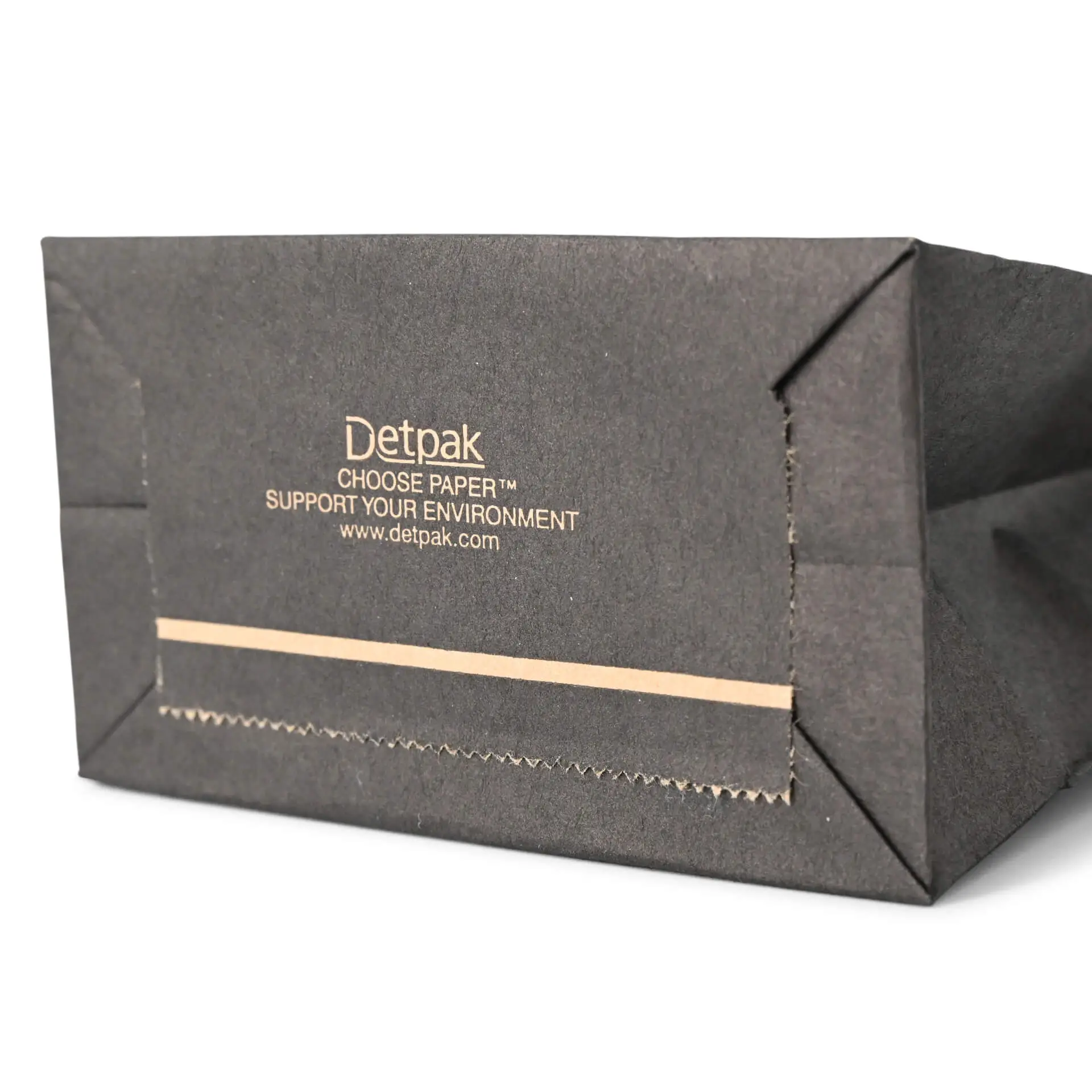 Block bottom bags with window S, 9 x 4.5 x 26 cm, PP-foil, black, tin tie, kraft paper