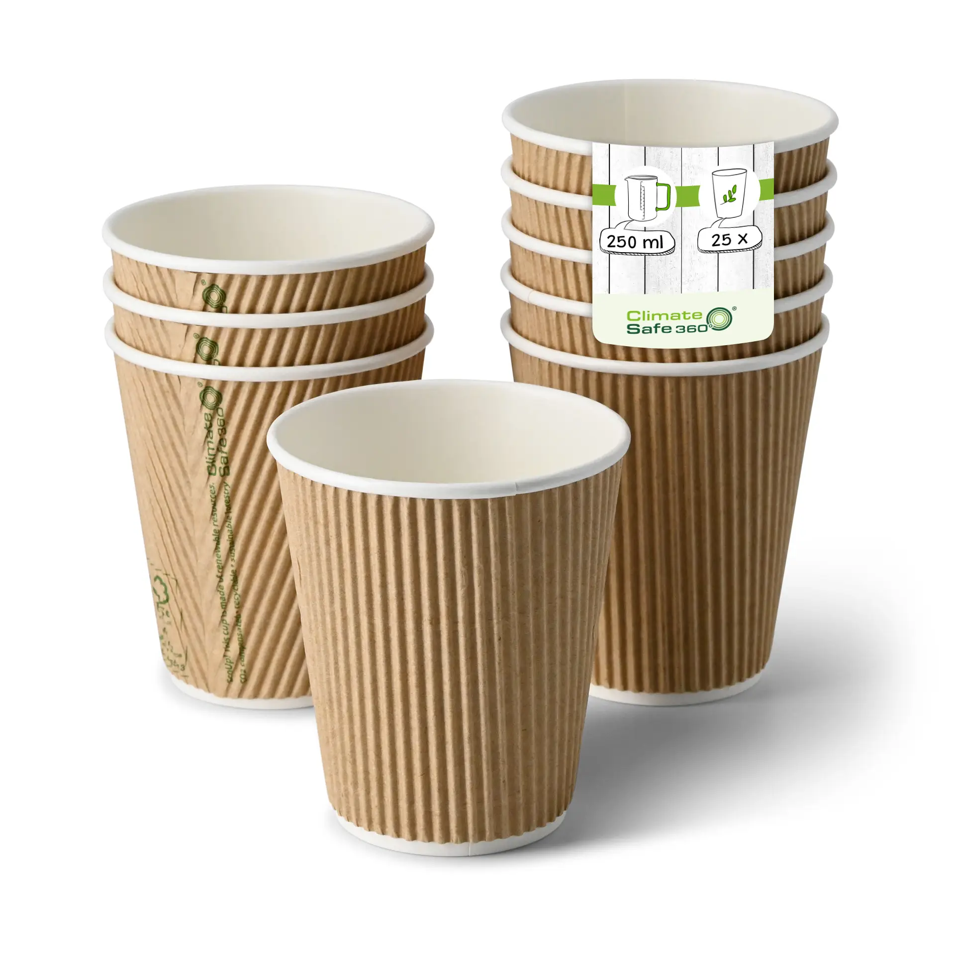 10 oz Ripple cup / Coffee Cups, Ø 90 mm, kraft