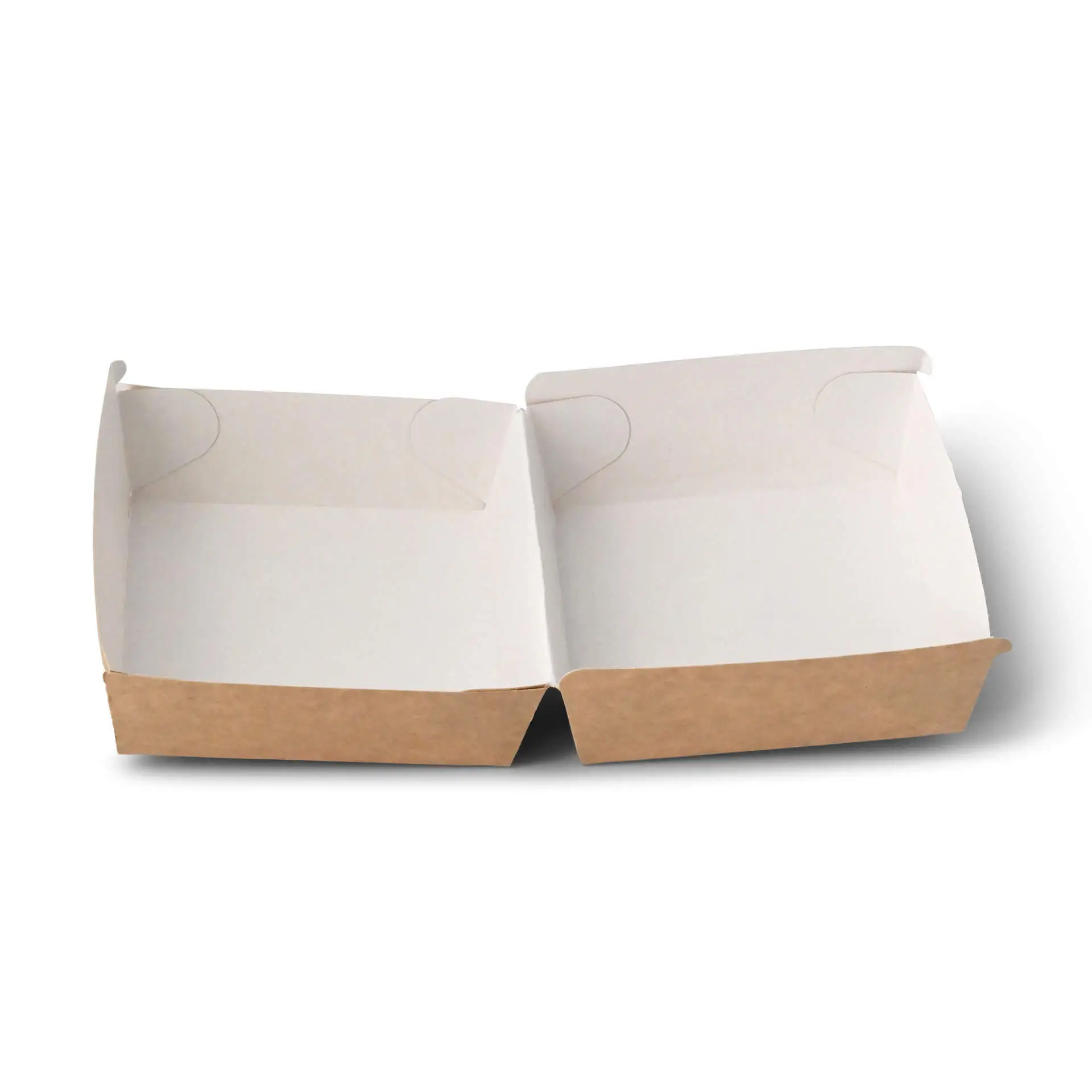 Take-away burger boxes 11 x 11 x 8 cm, kraft-white