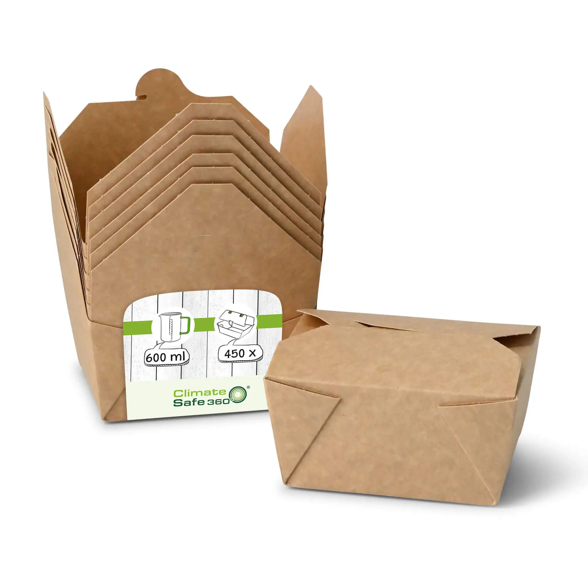 Take-Away Cardboard Boxes 600 ml, brown