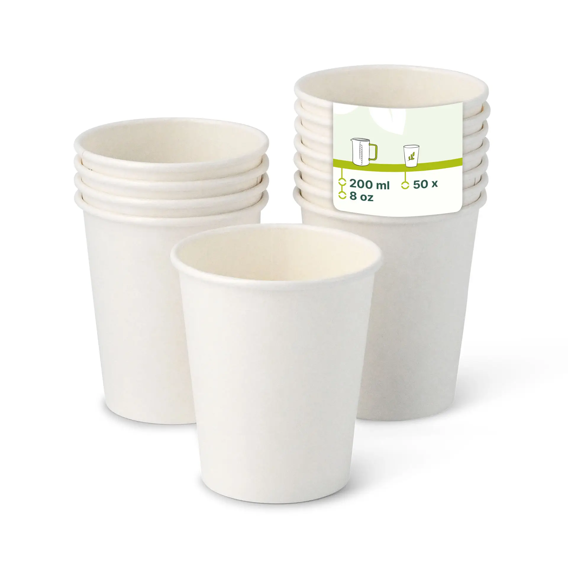 8 oz Paper cups single wall, Ø 80 mm, white