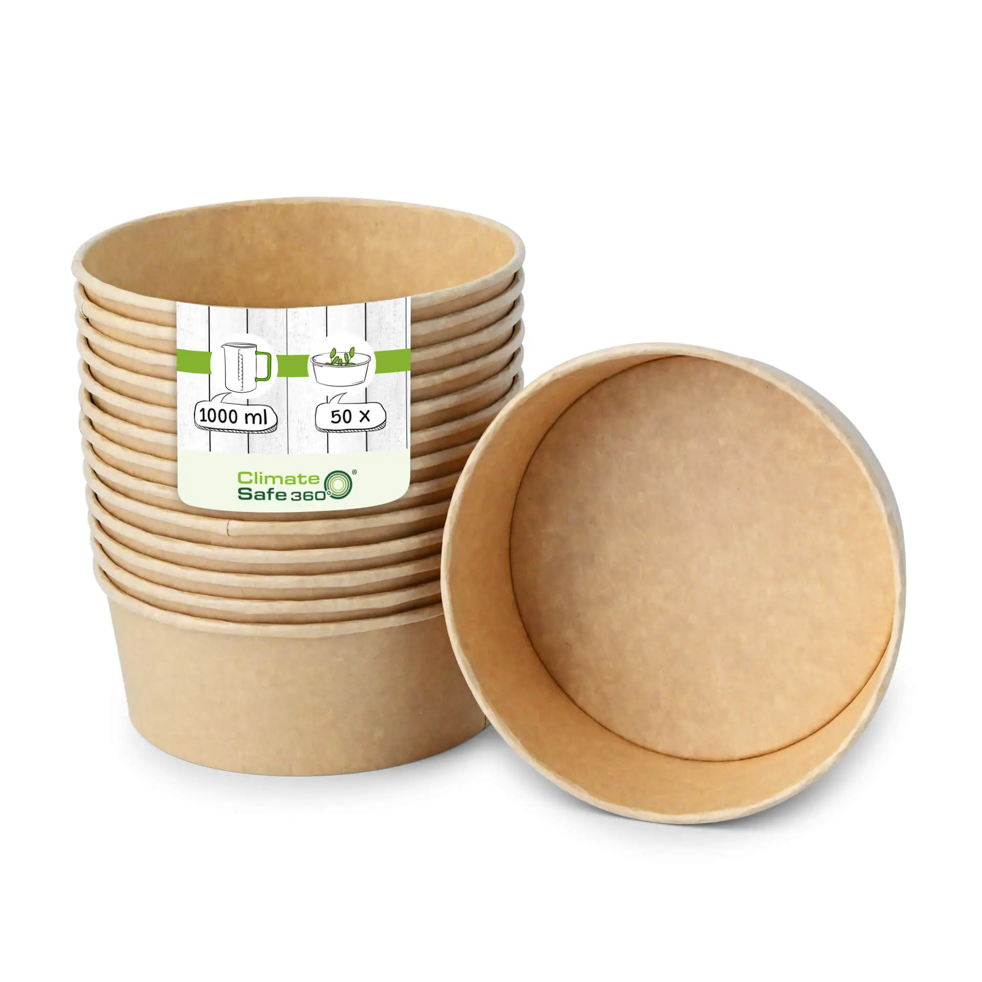 Cardboard-bowls 1000 ml, Ø 185 mm, brown, round