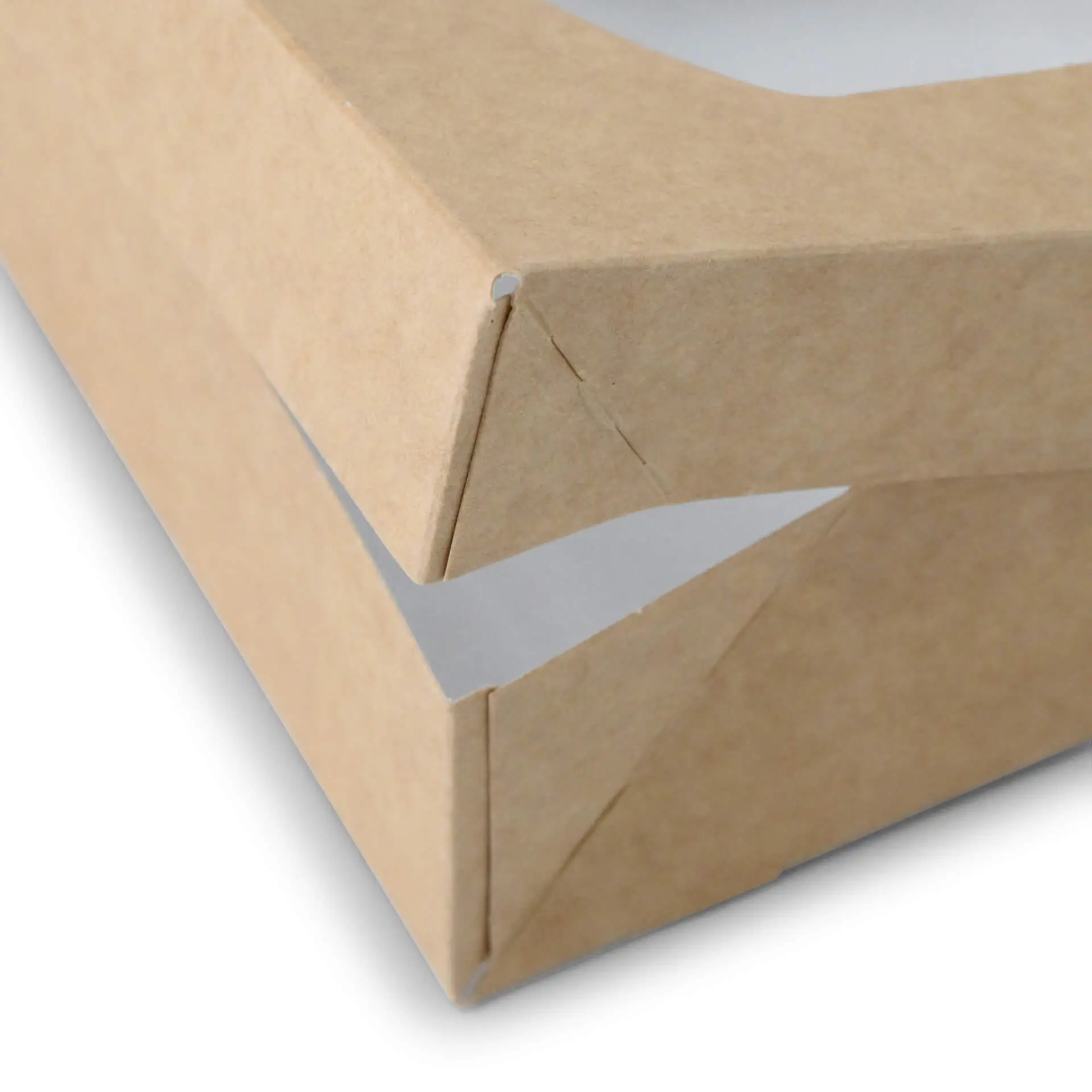 Cardboard-window boxes 12 x 12 x 4 cm, 600 ml, cellulose-window, brown, foldable