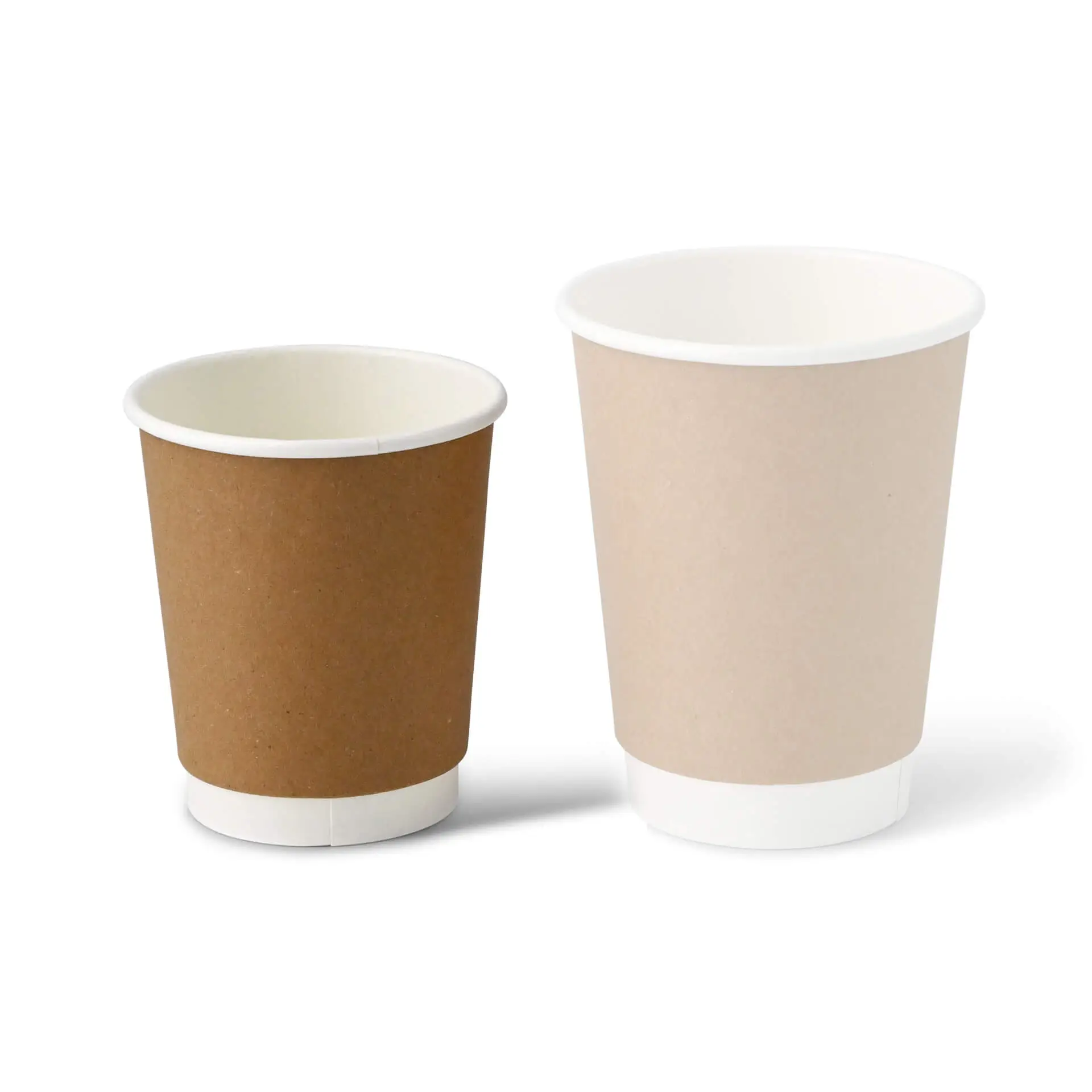 8 oz Disposable paper coffee cups double wall, Ø 80 mm, kraft