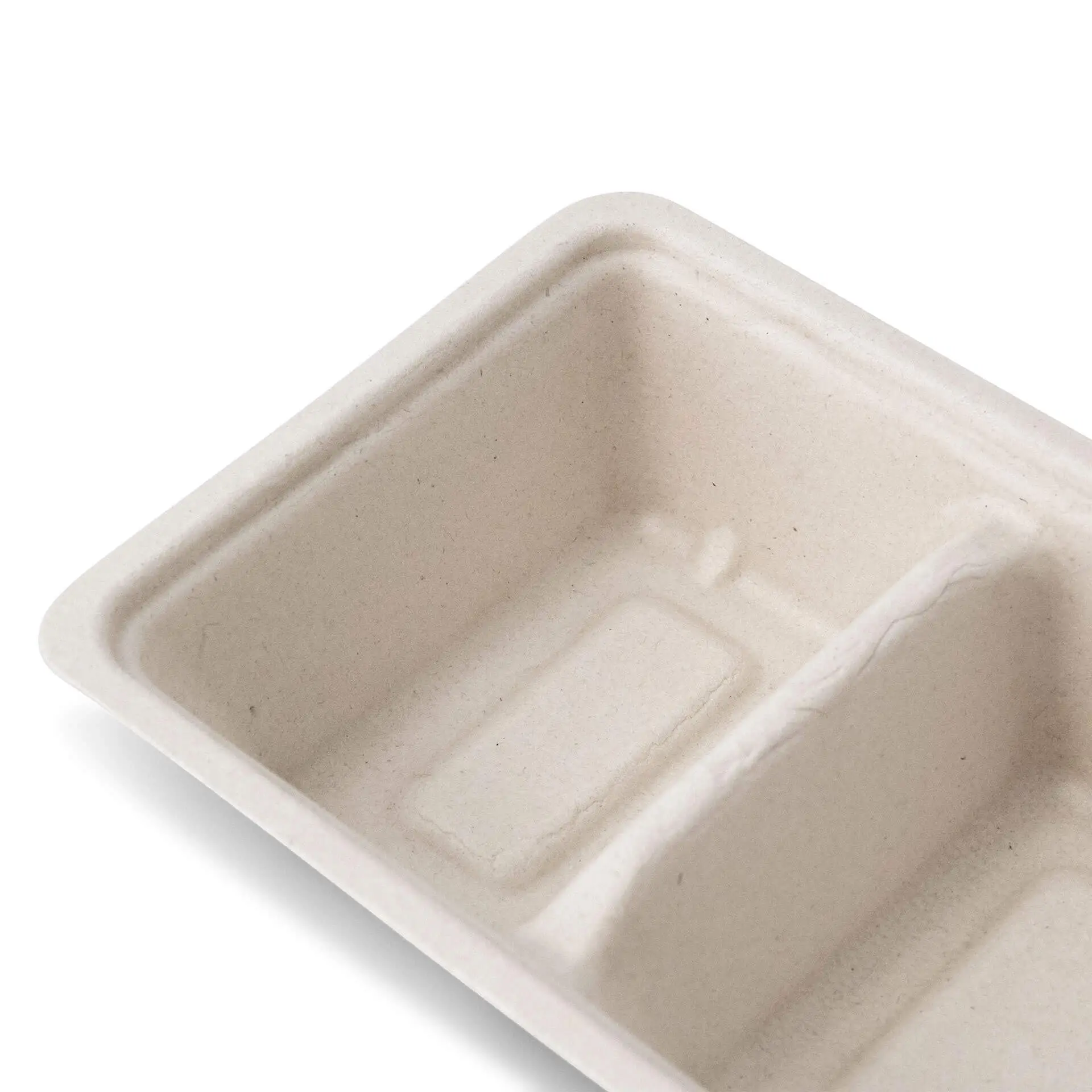 Sugarcane-fries-trays, 2 compartments, 9.5 x 20 x 3.5 cm