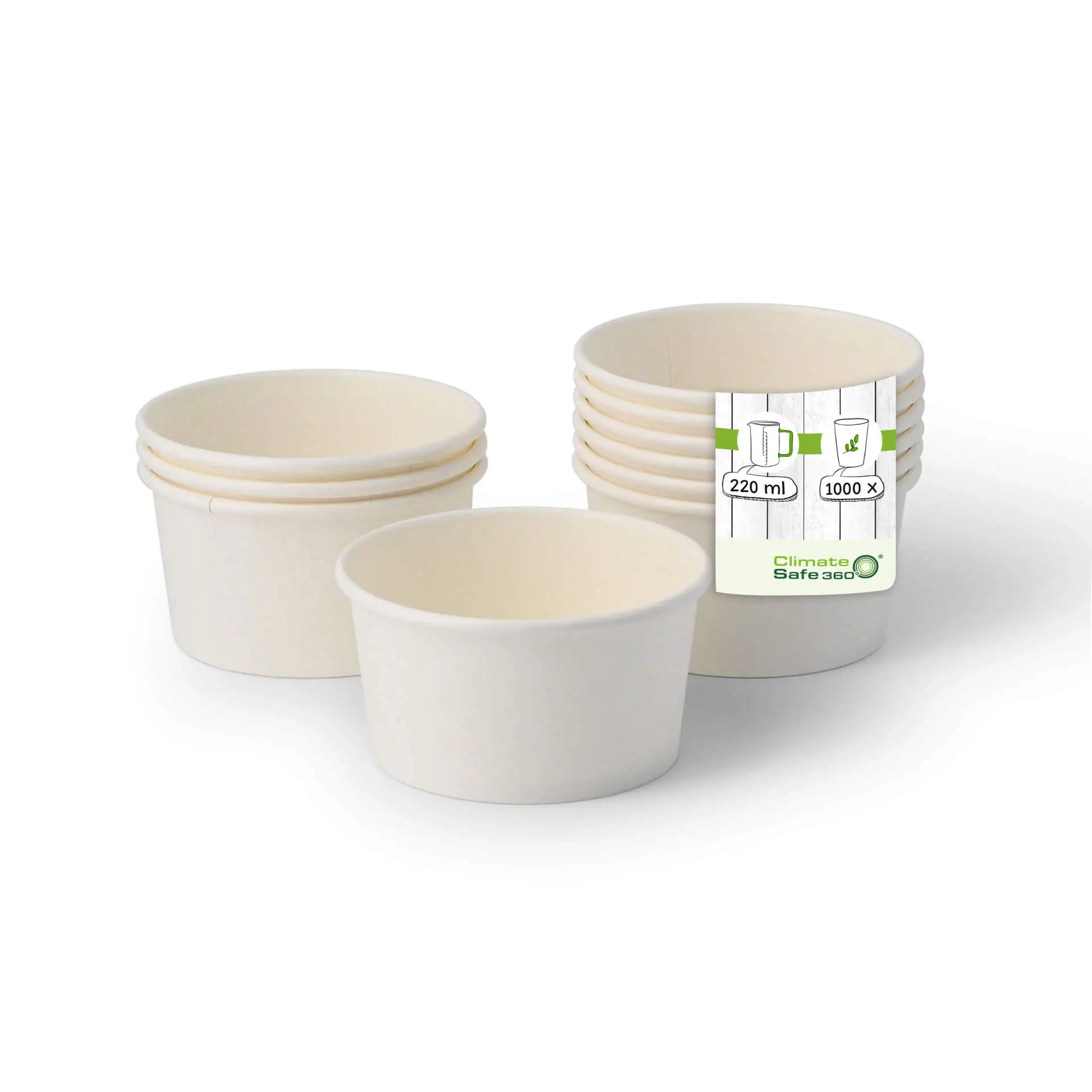 6 oz, max. 7,5 oz Paper-ice-cream cups S, Ø 92 mm, white