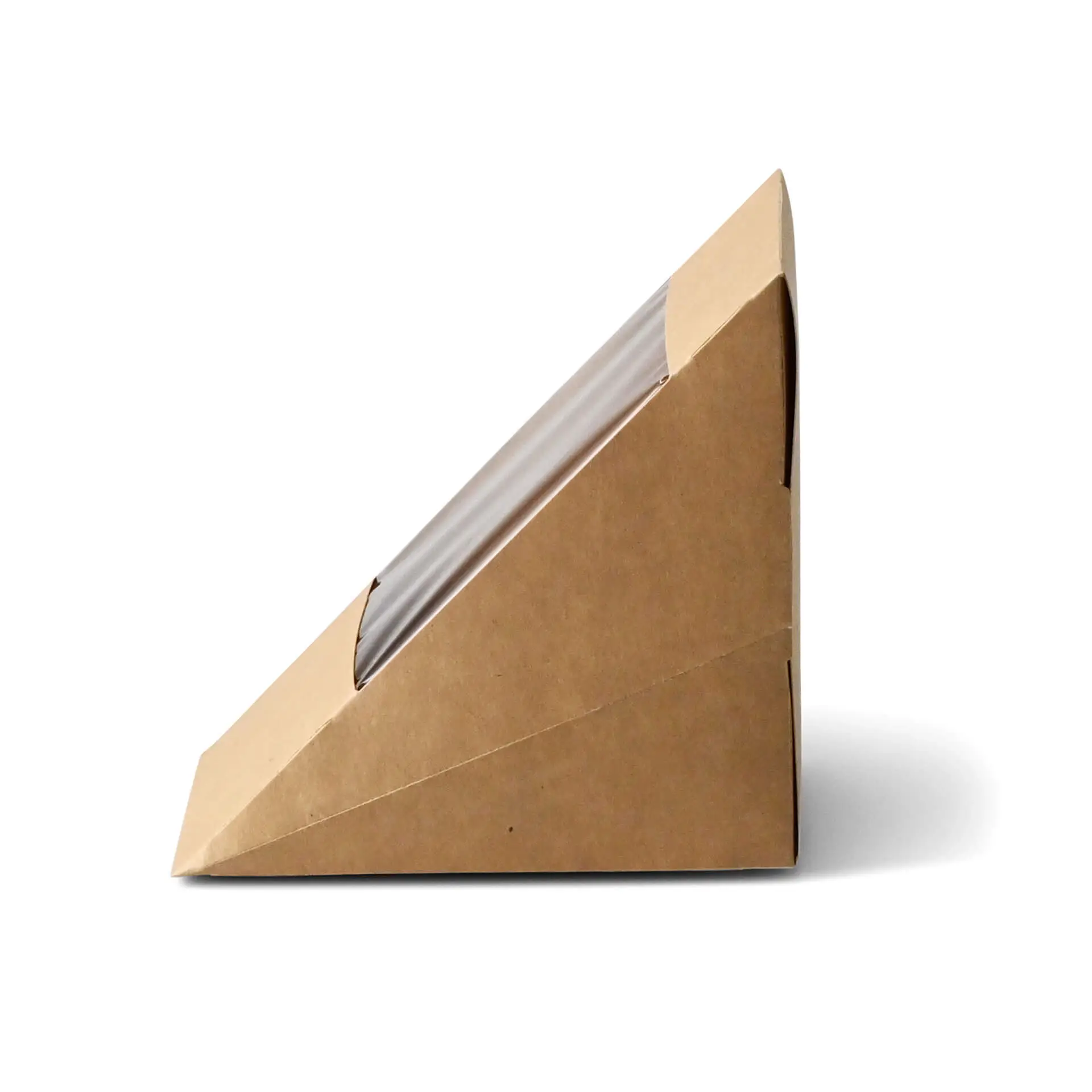 Cardboard Sandwich Boxes, PLA-window, brown