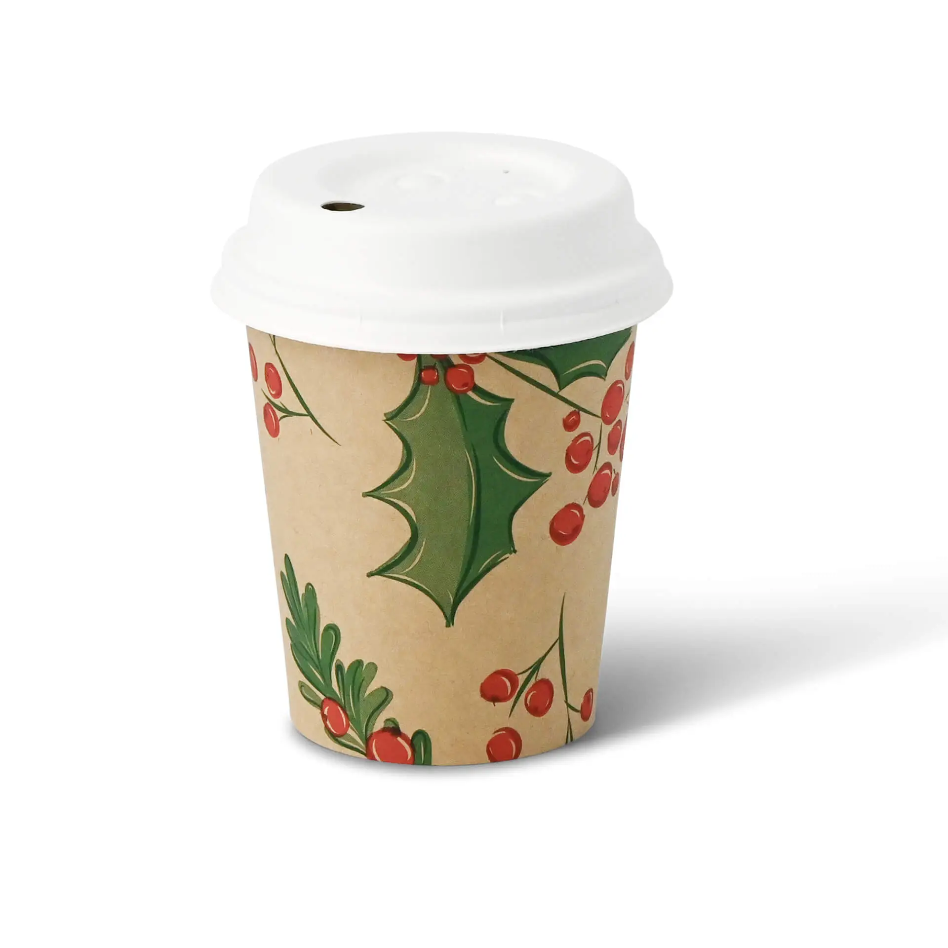 Paper cups Winter "Branches" 200 ml / 8 oz, Ø 80 mm, unbleached