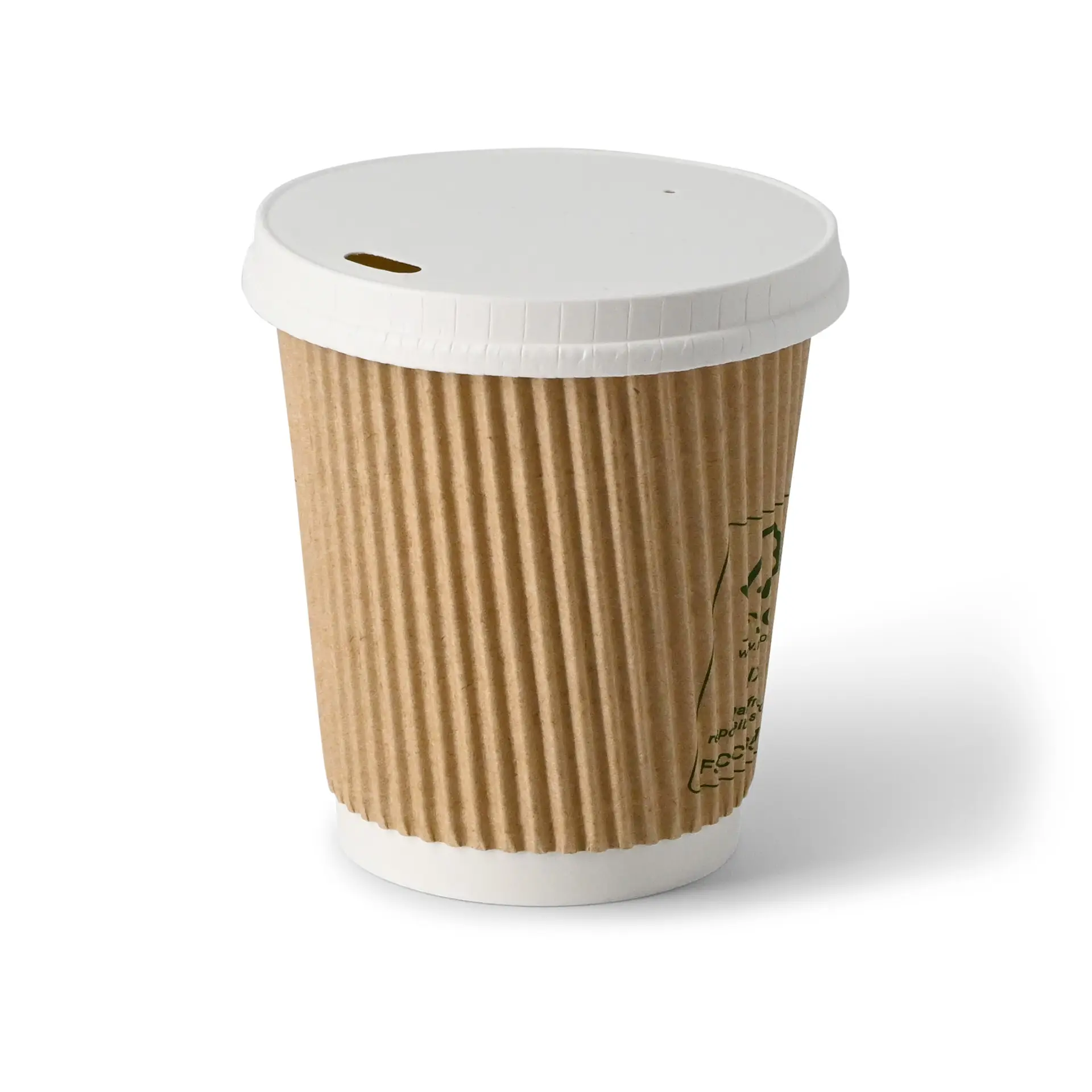 8 oz Take away coffee cups (coated) / Ripple cups, Ø 80 mm, brown, inner white