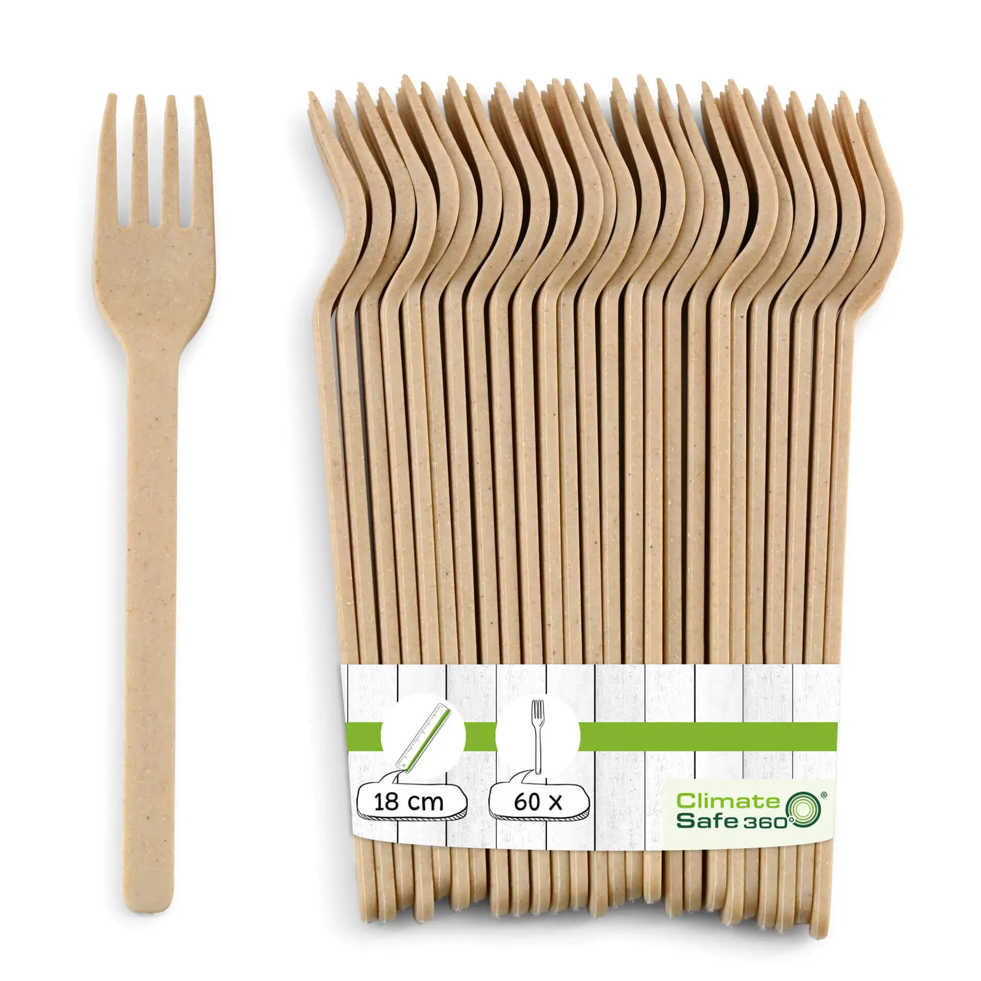 Reusable forks "merways Cutlery" 18 cm, natural