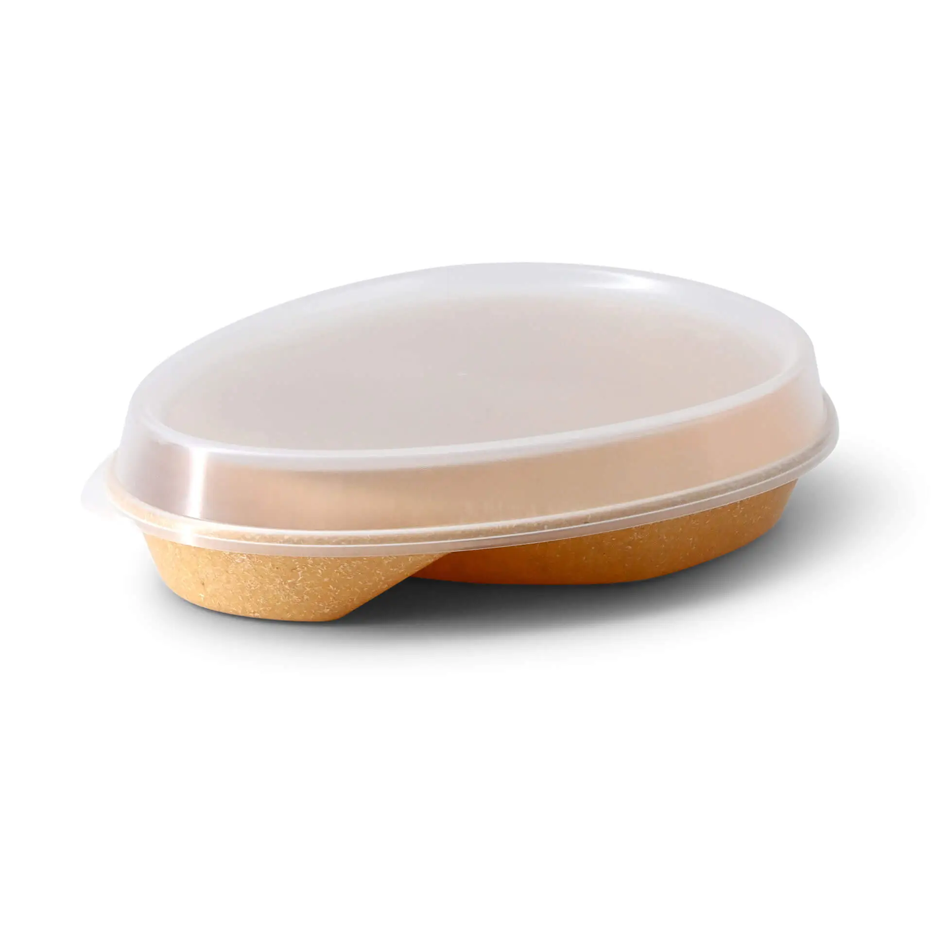 Reusable divided plates "merways Plate" 27.5 × 20 × 3.5 cm, 2 compartments, teardrop, caramel / brown