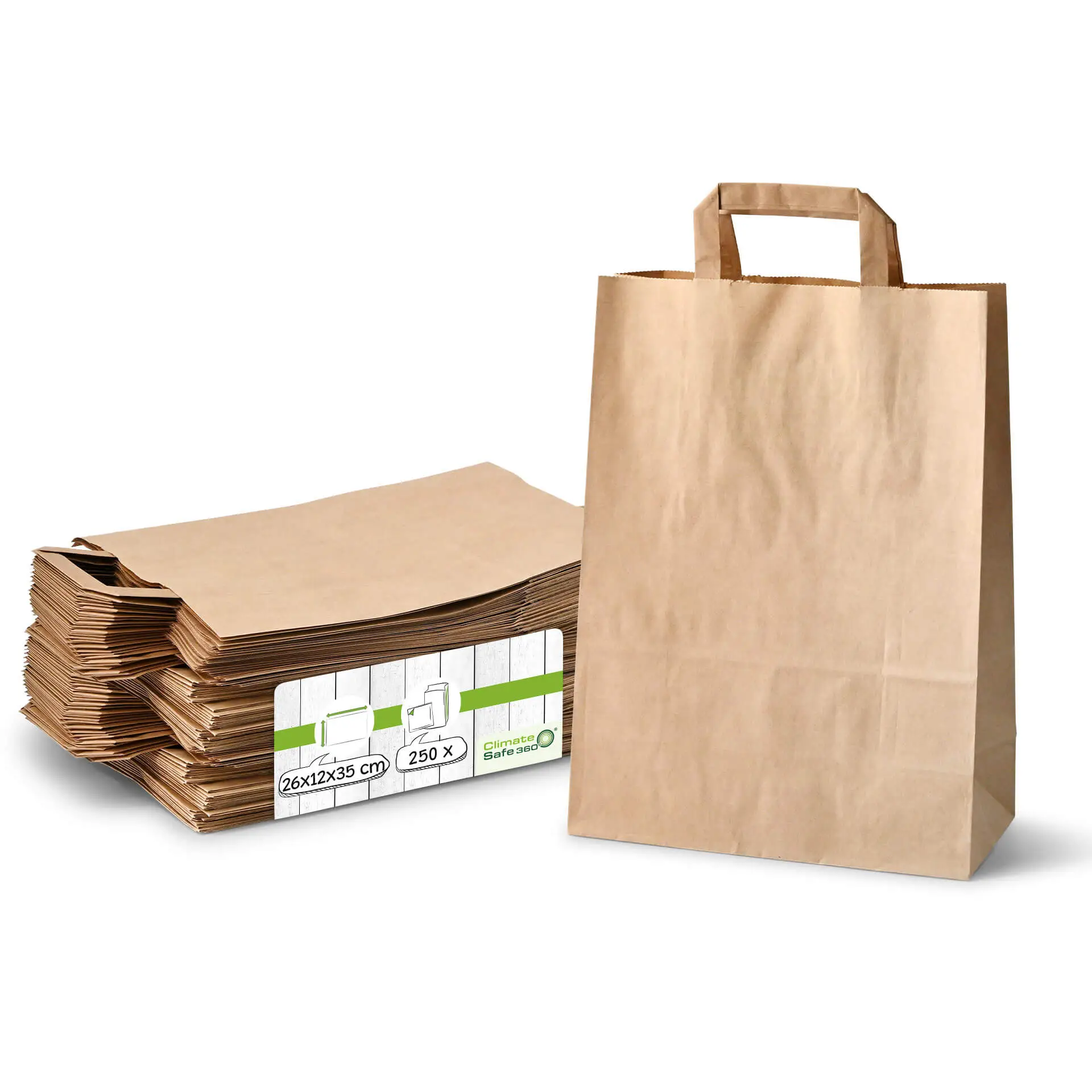 Recycling paper-carrier bags L, 26 x 12 x 35 cm, brown