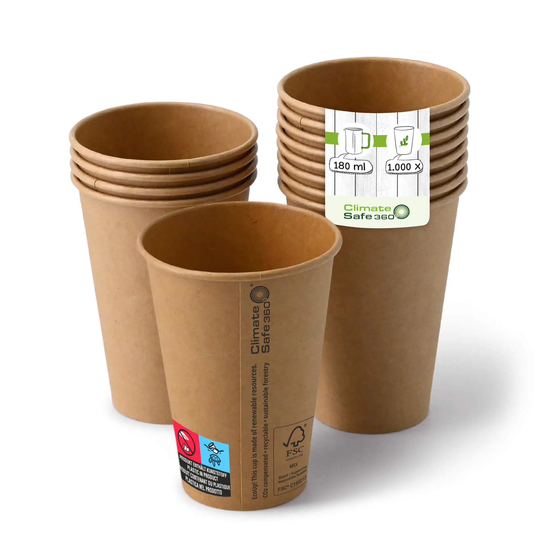 7,5 oz Vending machine Paper cups (coated), brown