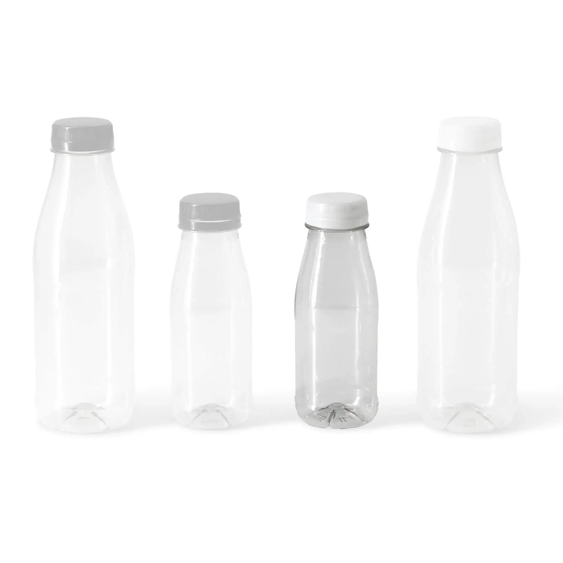 250 ml / 9 oz rPET-bottles, clear, white lid